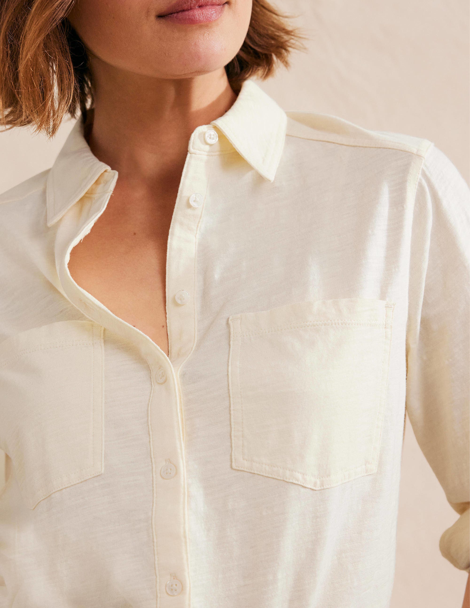 Cotton Jersey Shirt-Dorset Cream - Image 2