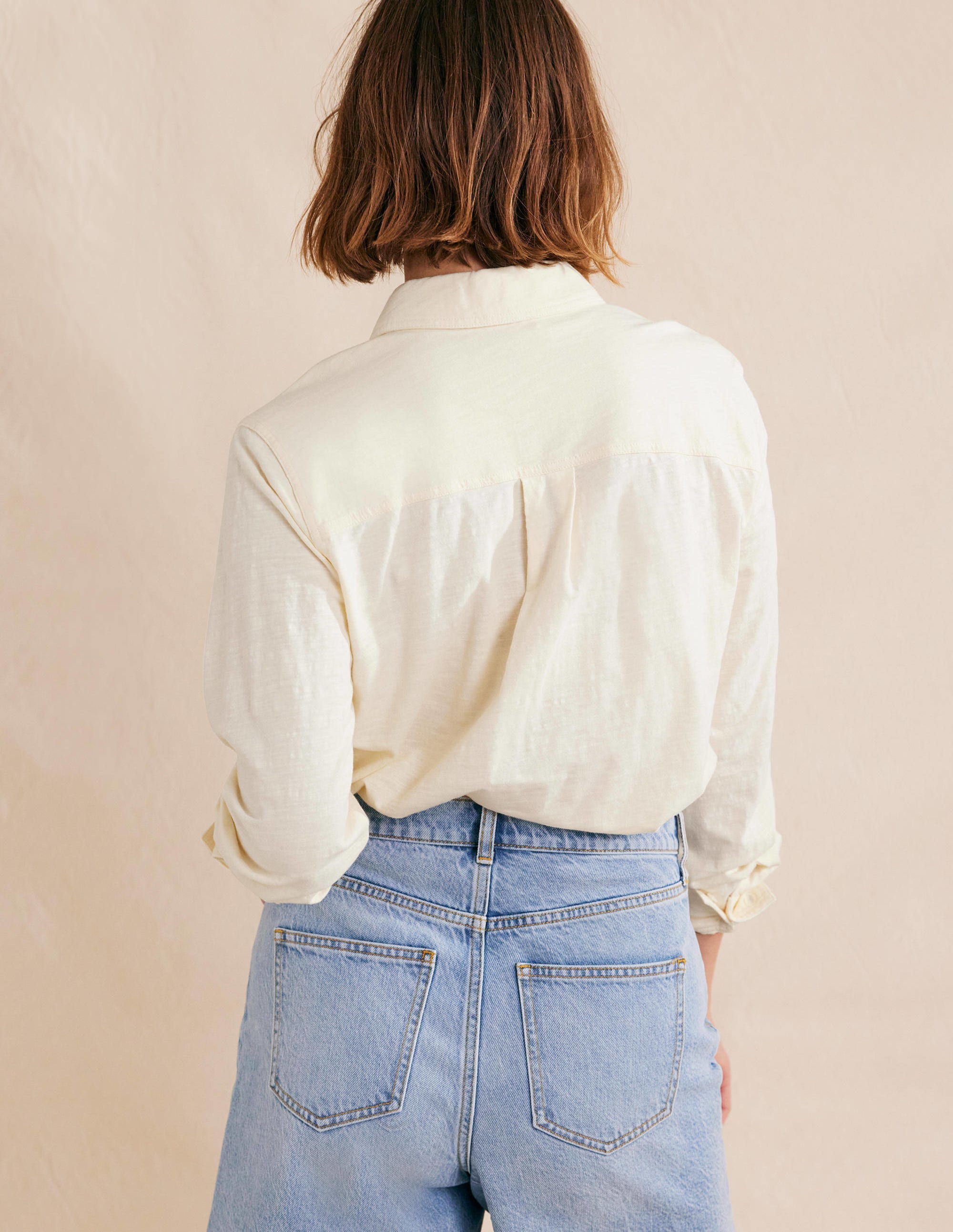 Cotton Jersey Shirt-Dorset Cream - Image 3
