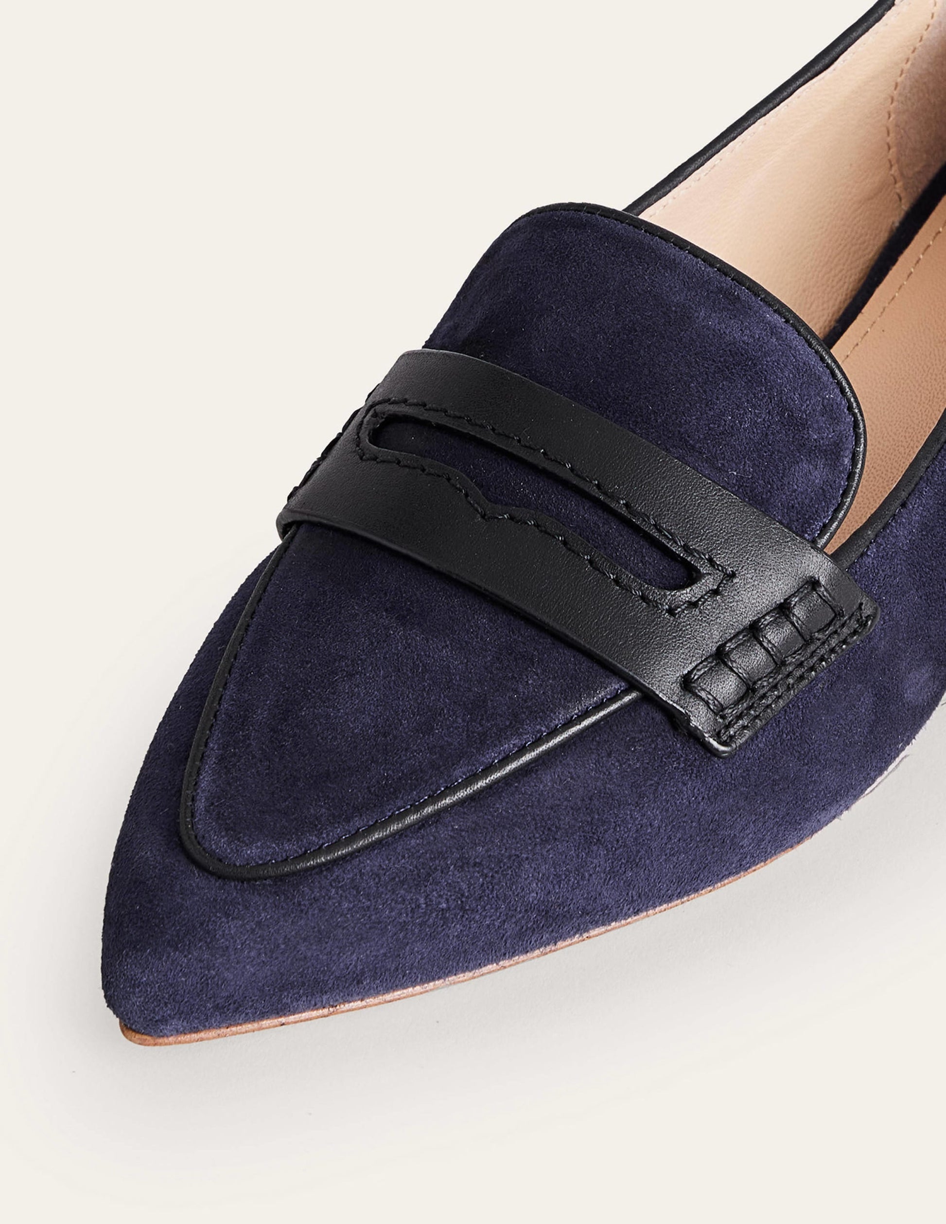 Pointed Loafers-Navy Suede-4