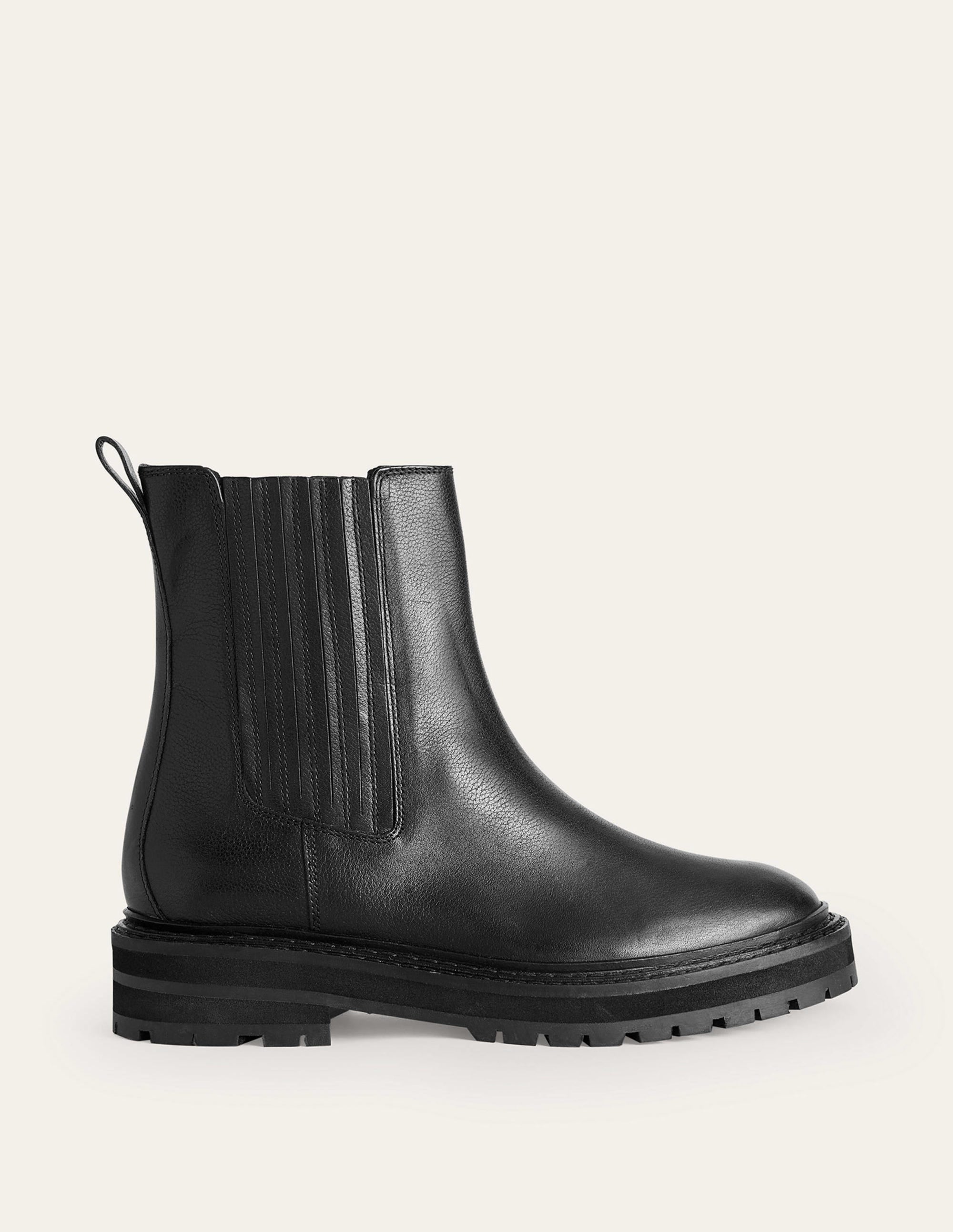 Sadie Chunky Chelsea Boot-Black Calf Leather - Image 3
