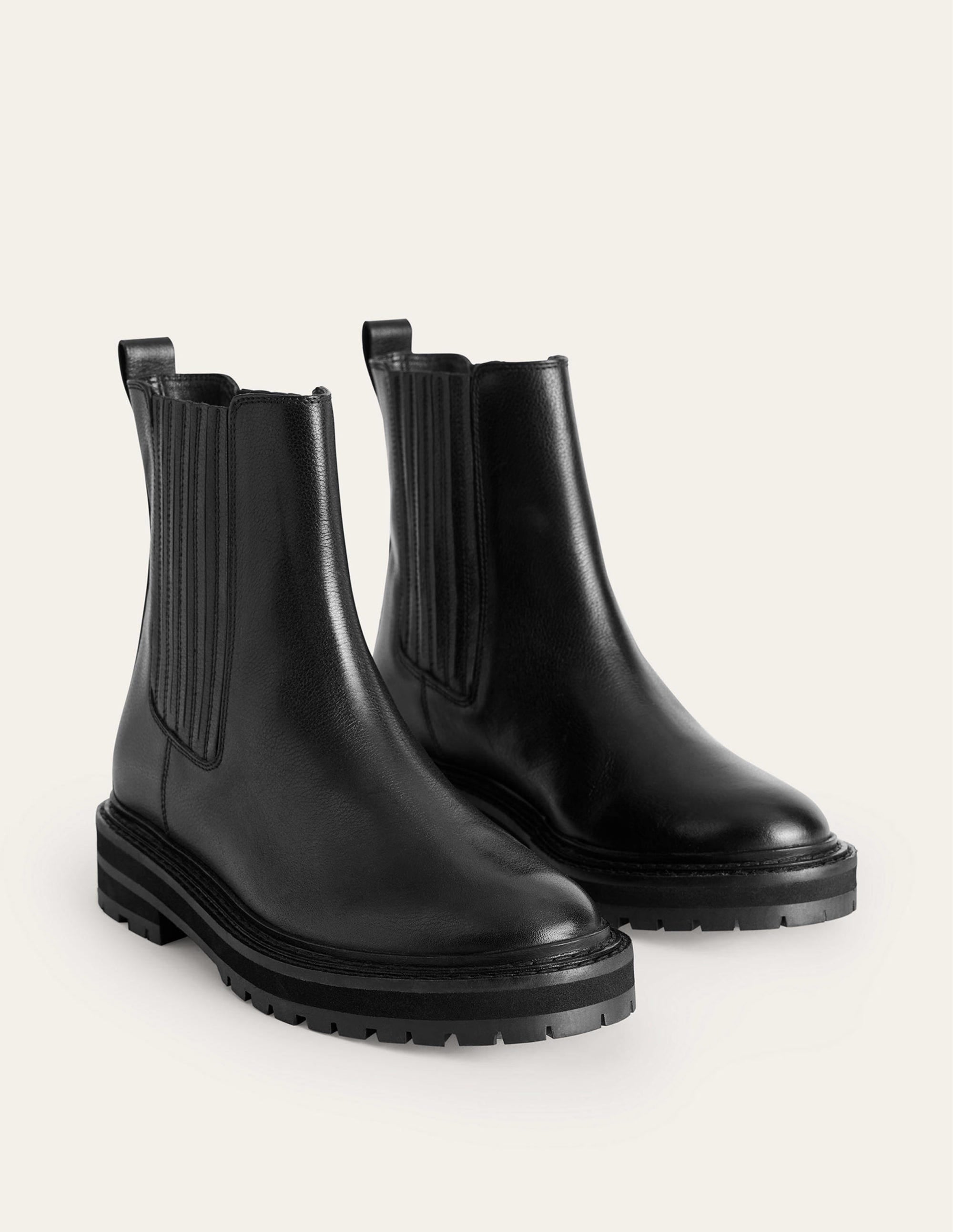 Sadie Chunky Chelsea Boot-Black Calf Leather - Image 4