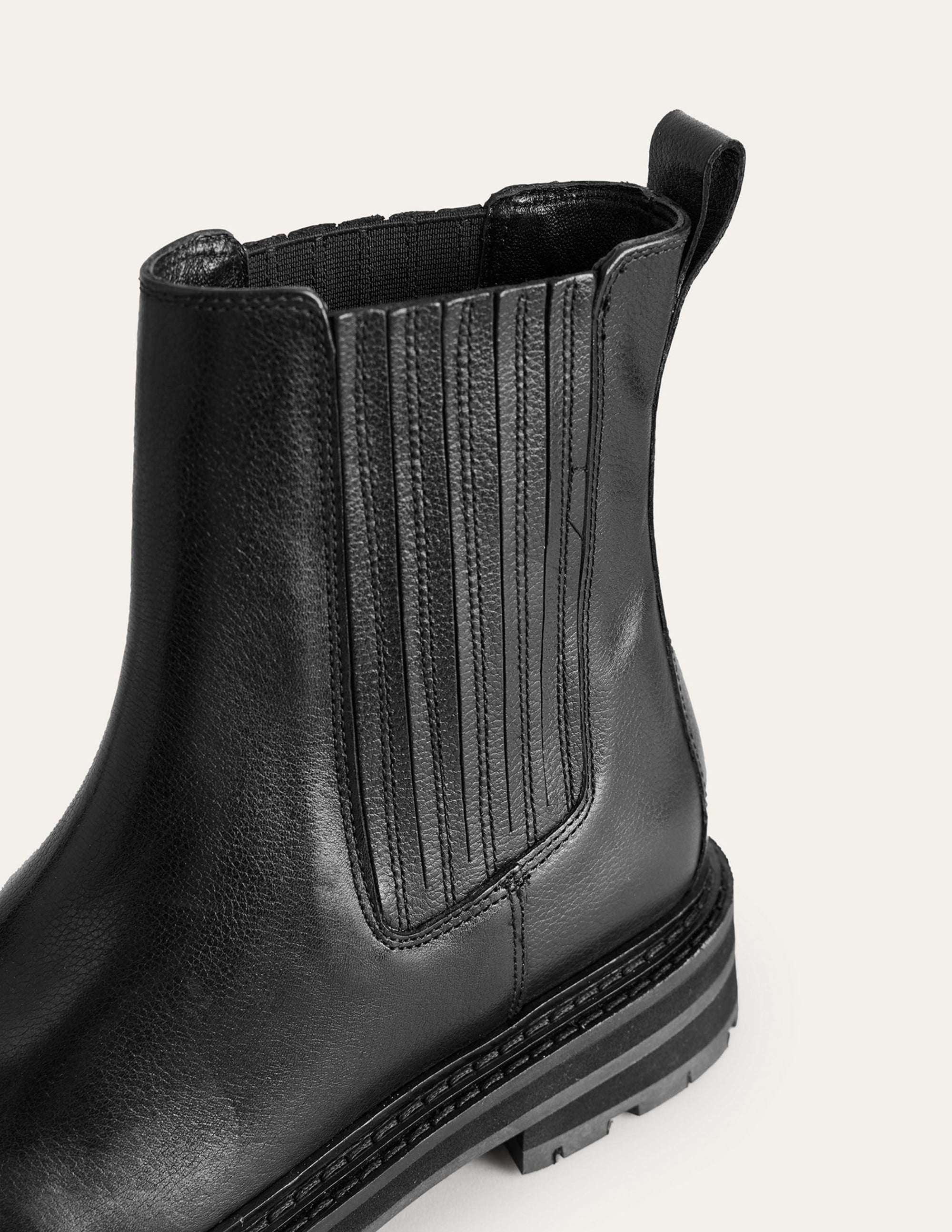 Sadie Chunky Chelsea Boot-Black Calf Leather - Image 5