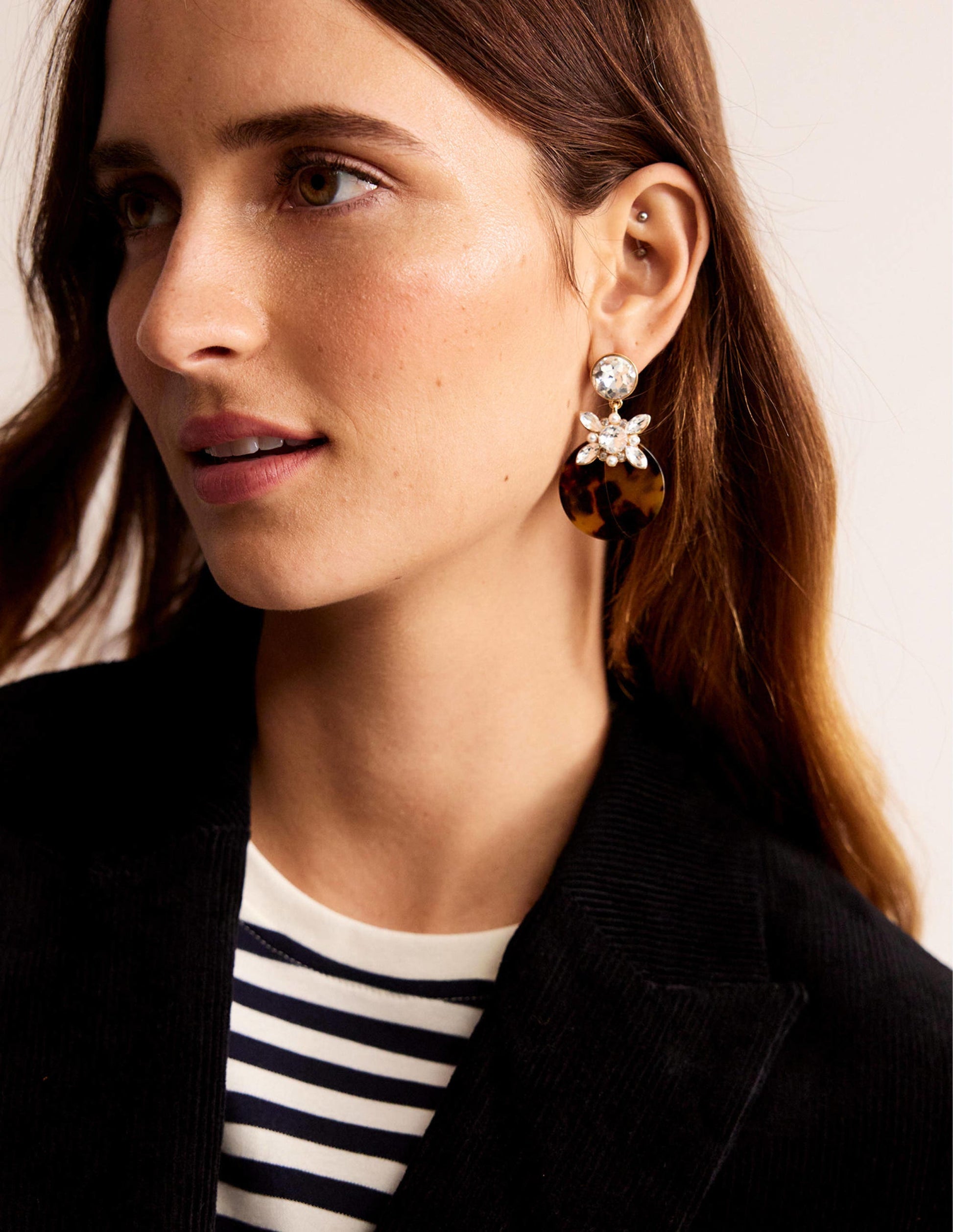 Tortoiseshell Resin Earrings-Tort-1