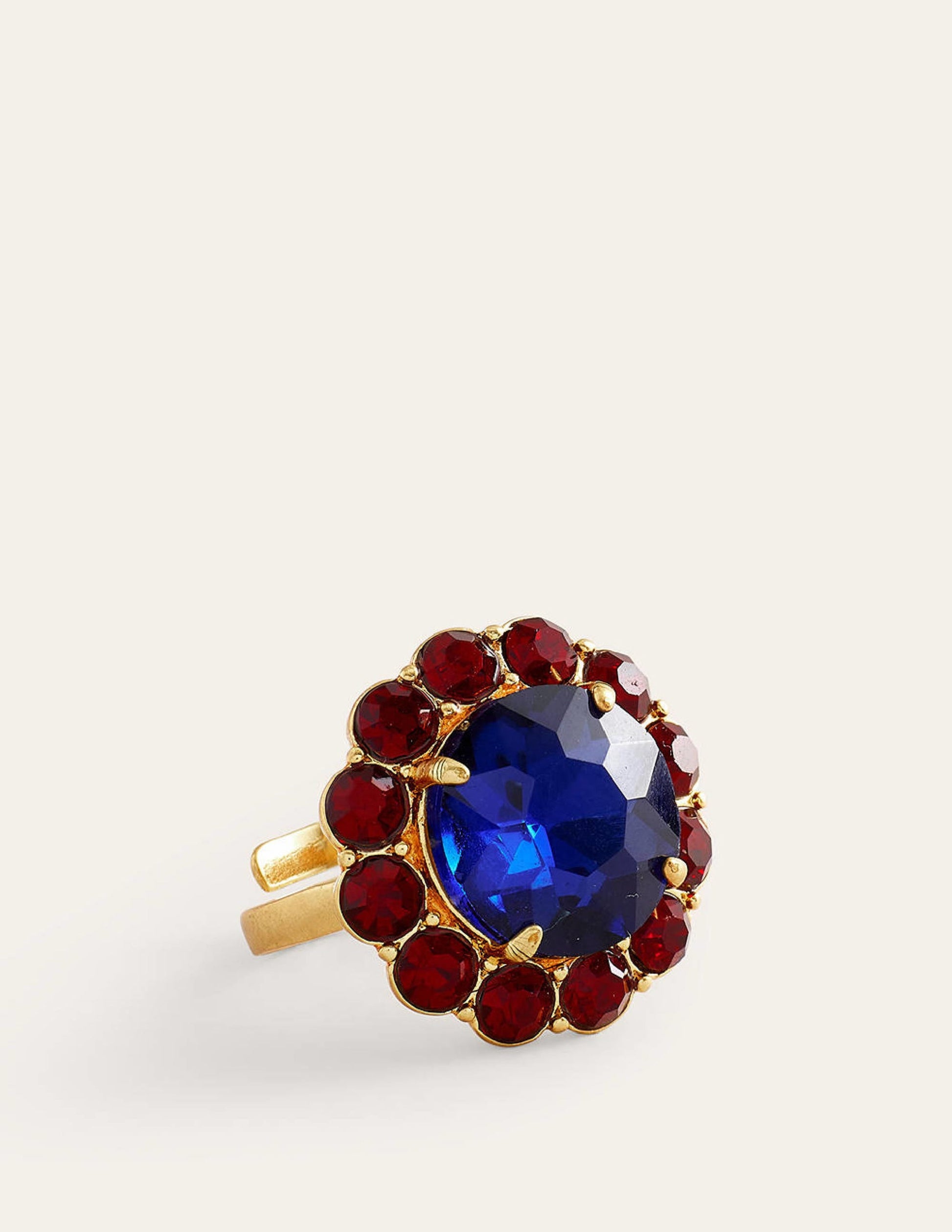 Embellished Flower Ring-Red/Blue-2