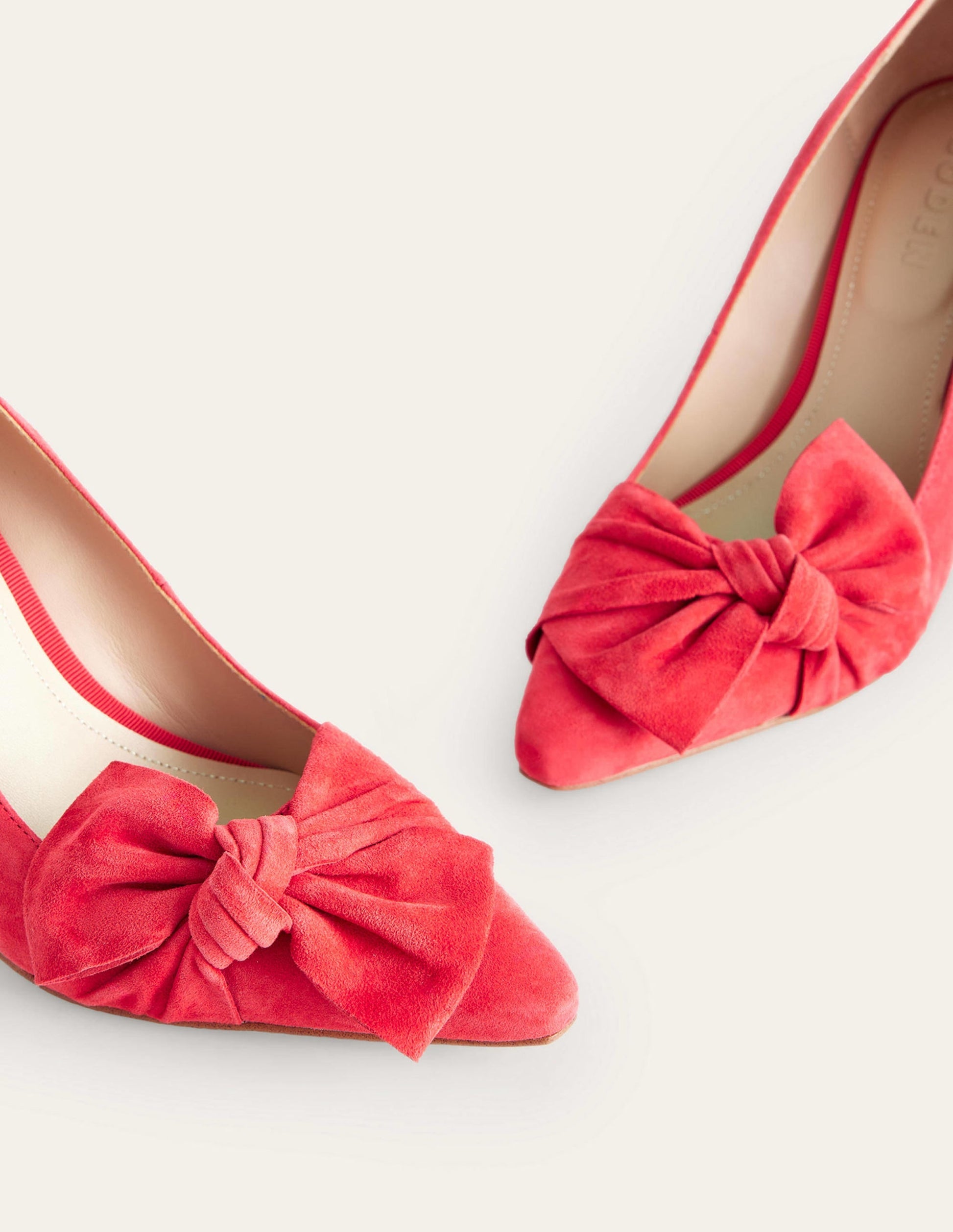 Suede-Bow Heeled Courts-Red Suede-4