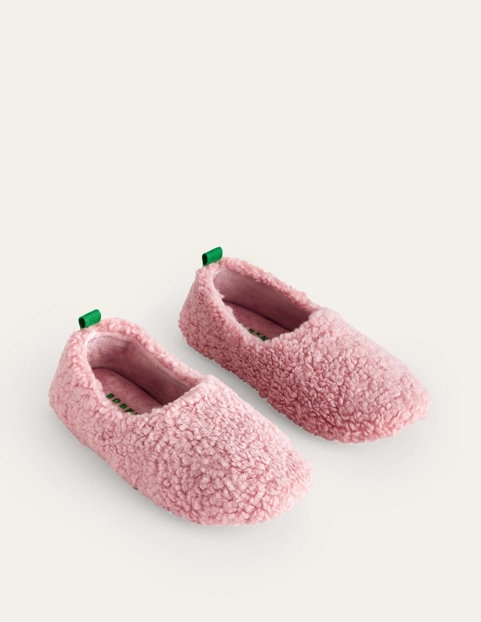 Borg Ballerina Slippers-Pink-3