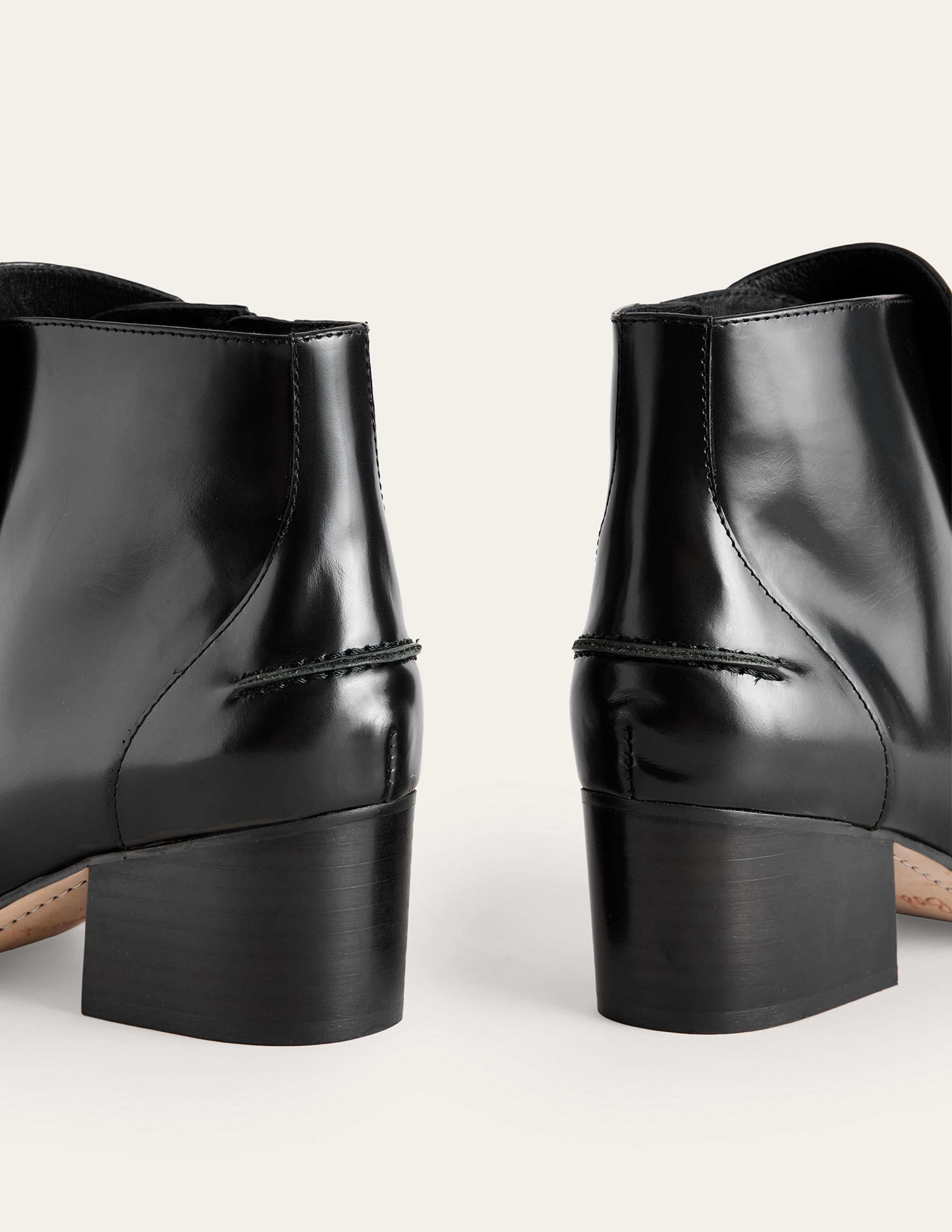 Snaffle-Trim Ankle Boots-Black Leather - Image 4