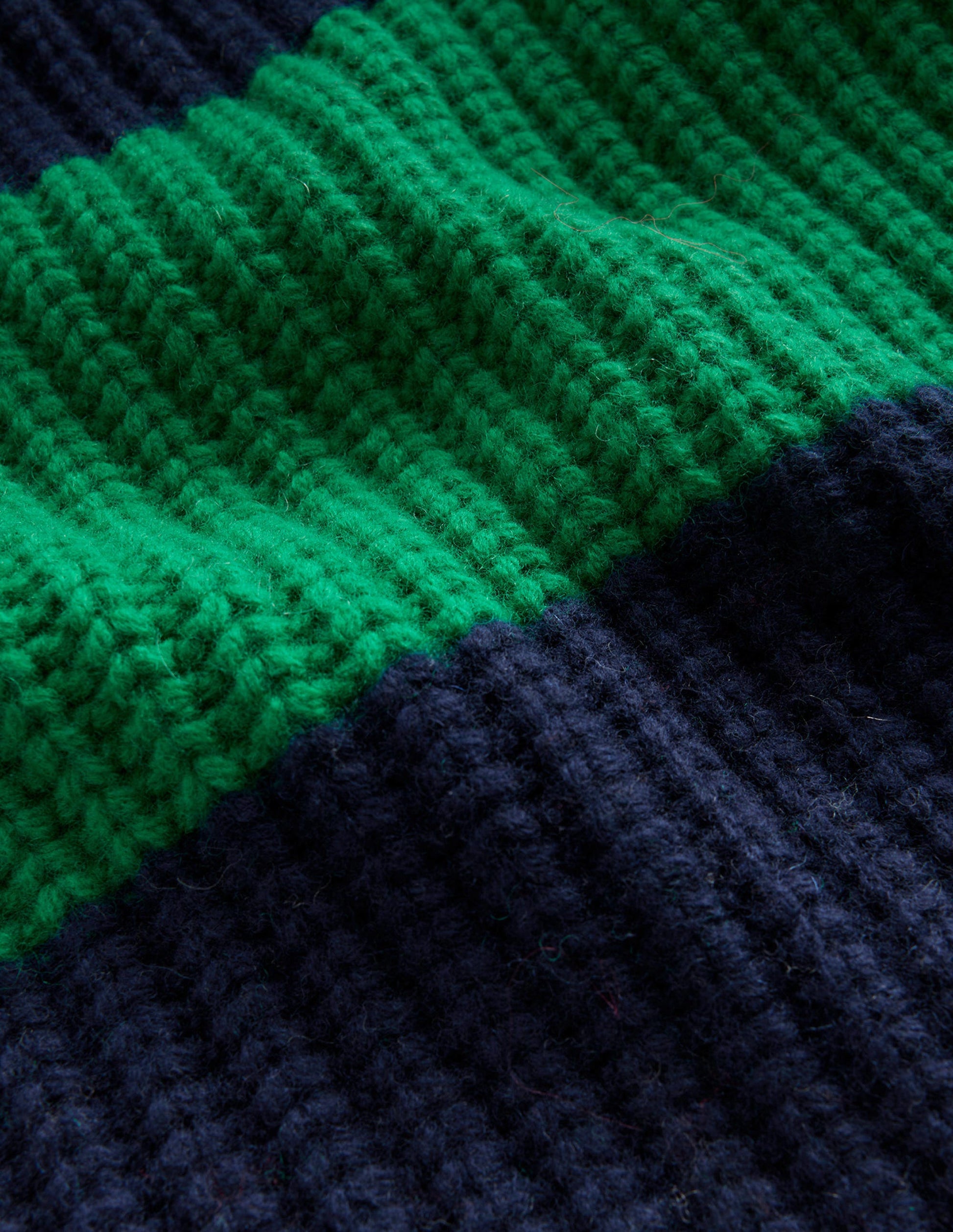 Hotch Potch Scarf-Navy, Veridian Green and Ivory-3