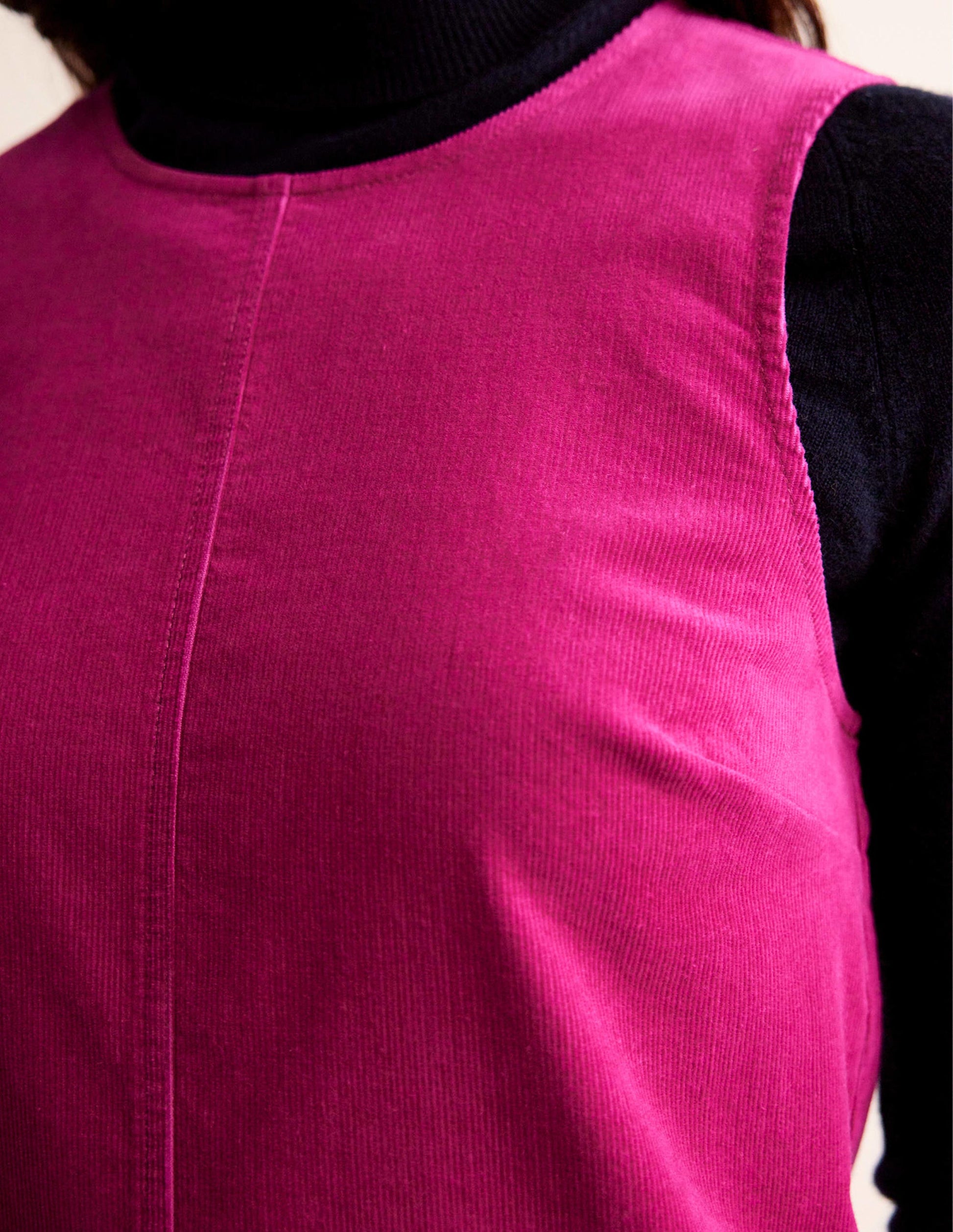 Evie Cord Shift Dress-Magenta-2