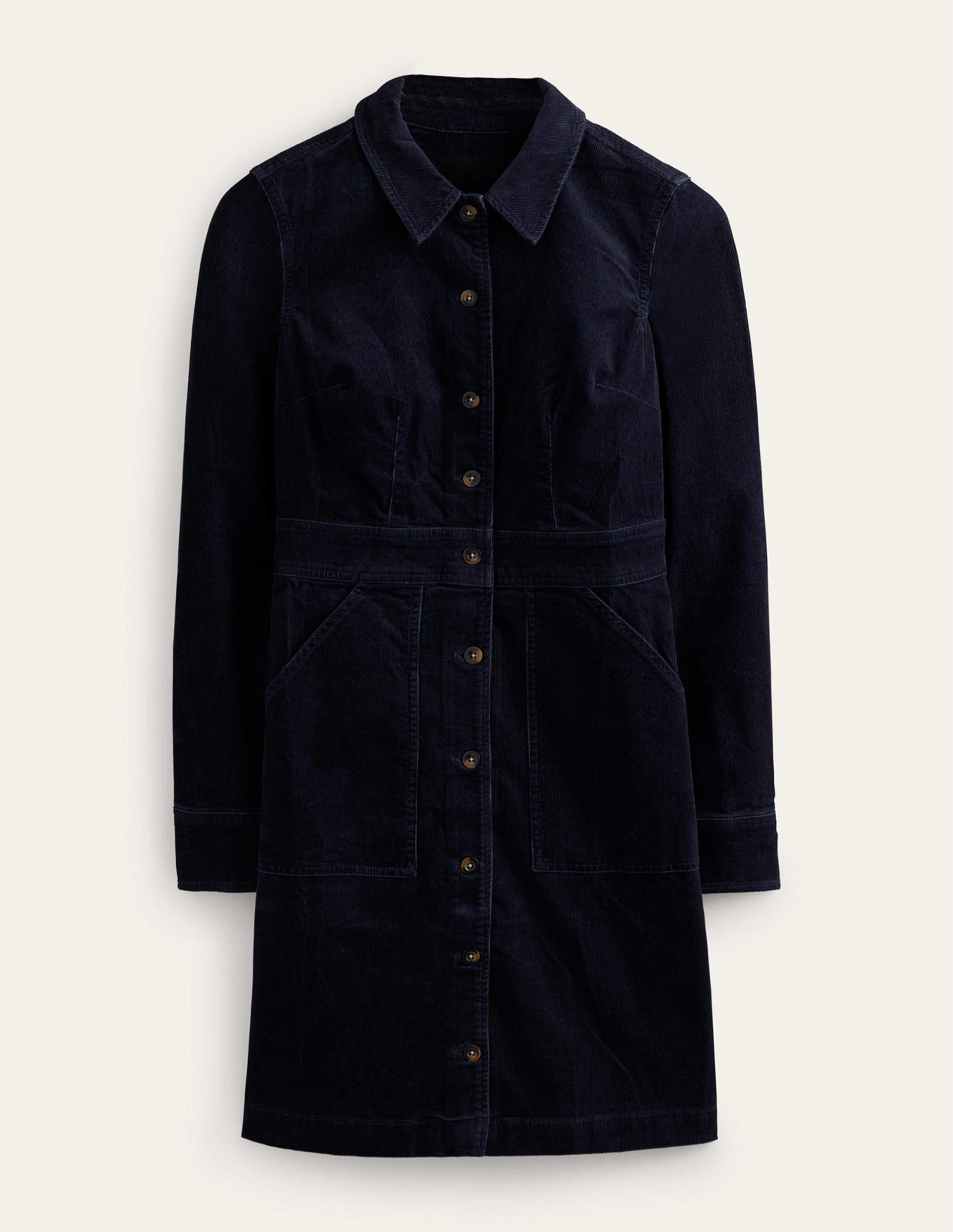 Flora Cord Shirt Dress-Navy - Image 5