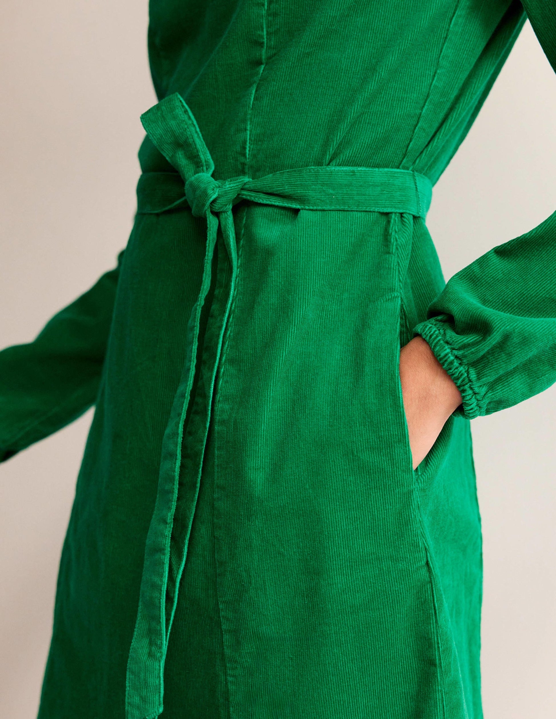 Harriet Cord Dress-Veridian Green-2