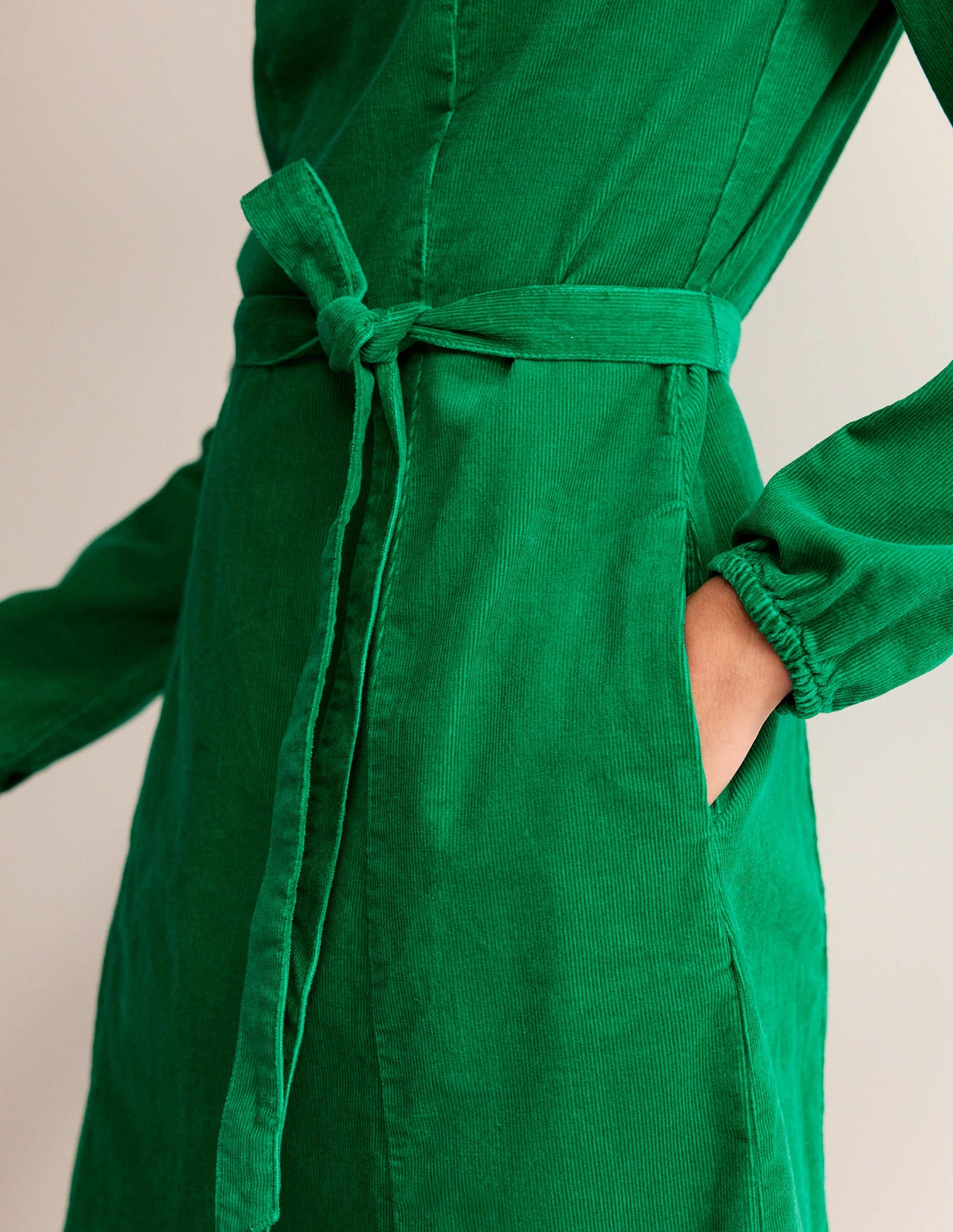 Harriet Cord Dress-Veridian Green - Image 2