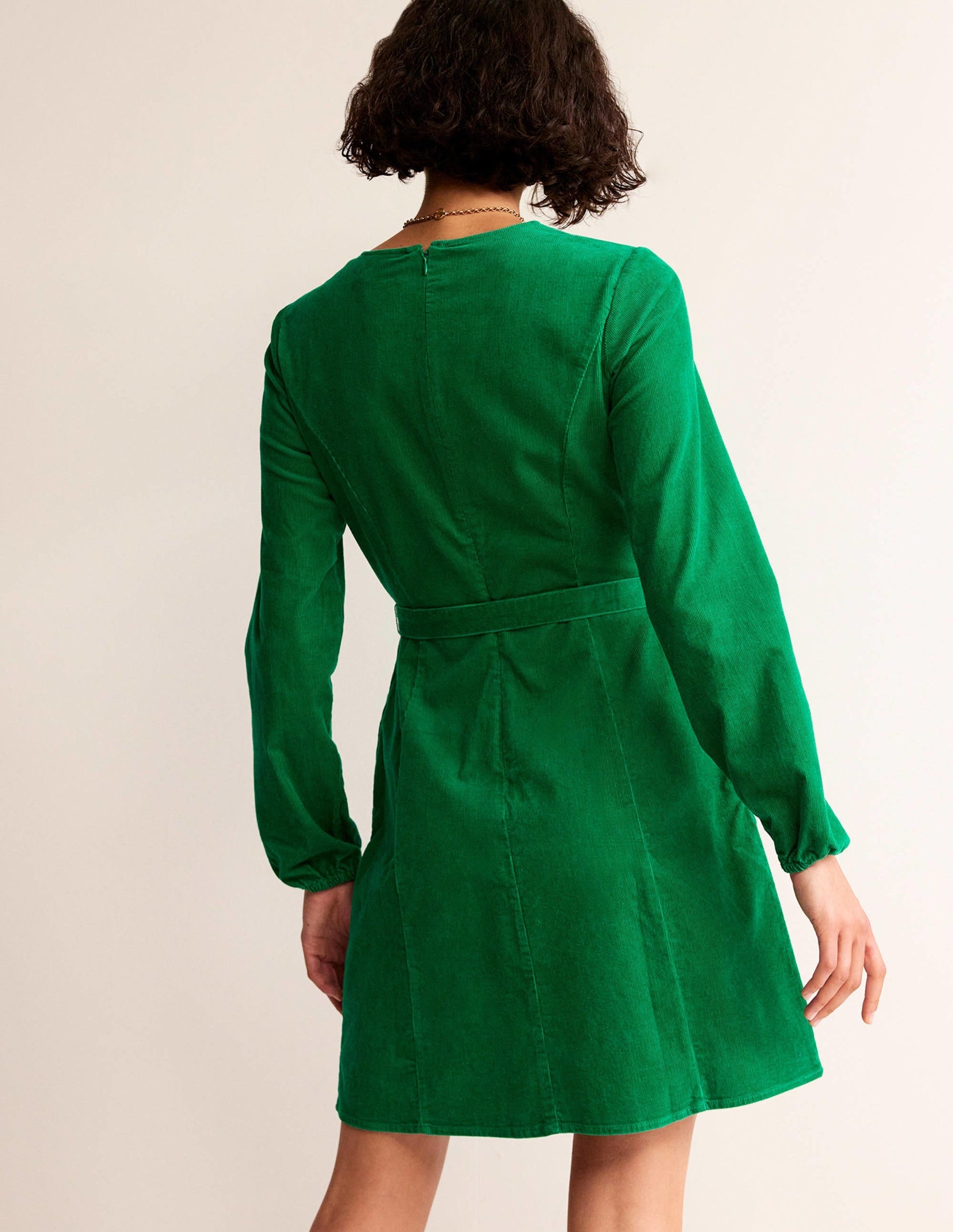 Harriet Cord Dress-Veridian Green-3