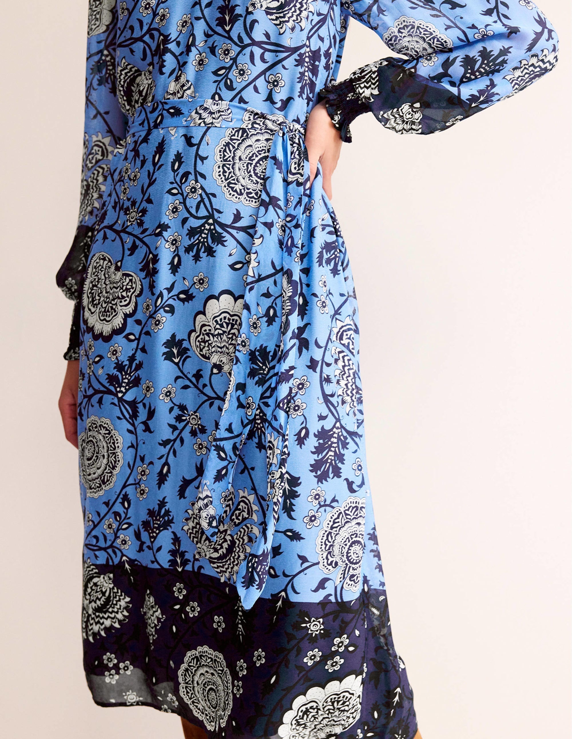 Tie Waist Midi Dress-Marina, Gardenia Grove - Image 2