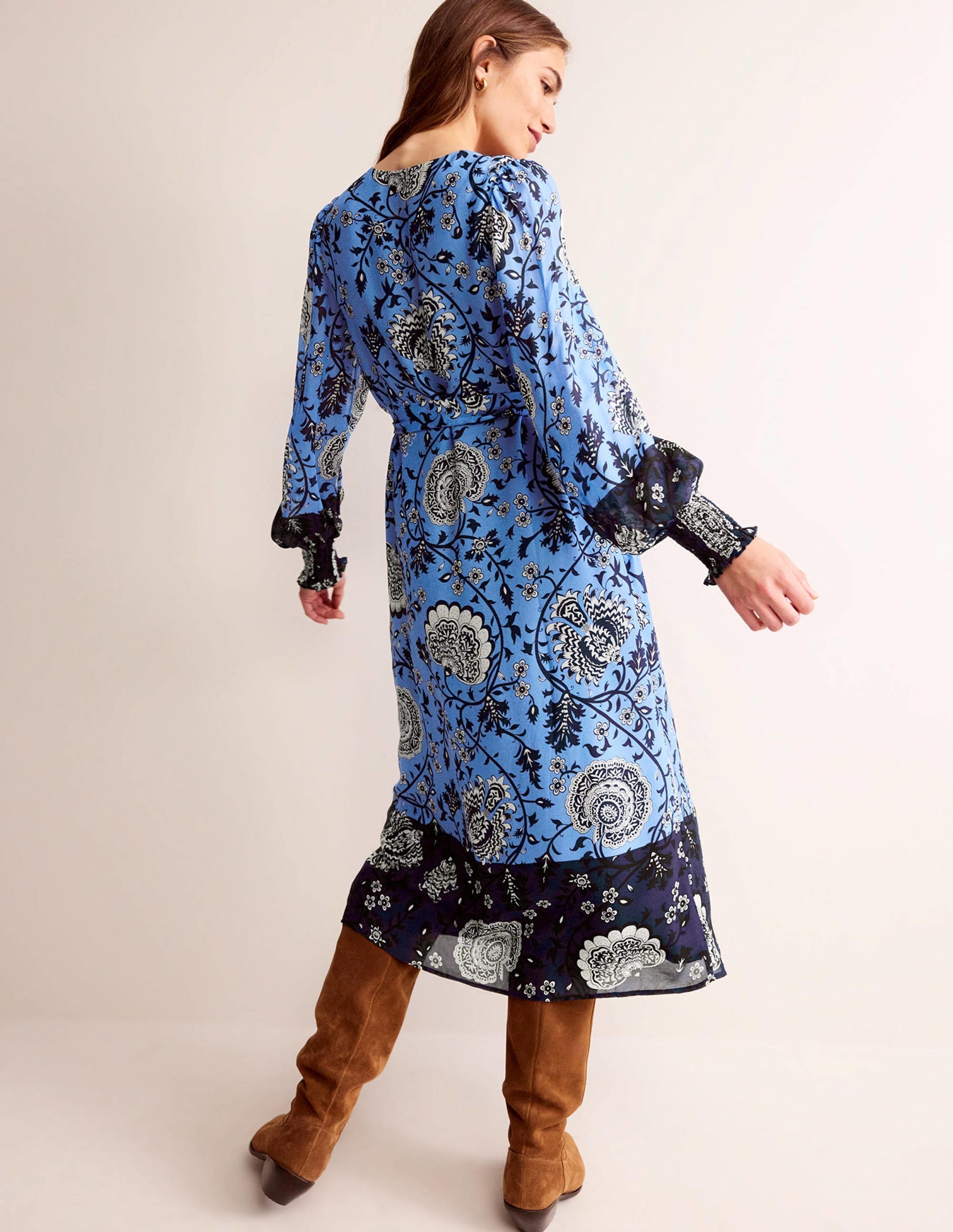 Tie Waist Midi Dress-Marina, Gardenia Grove - Image 3