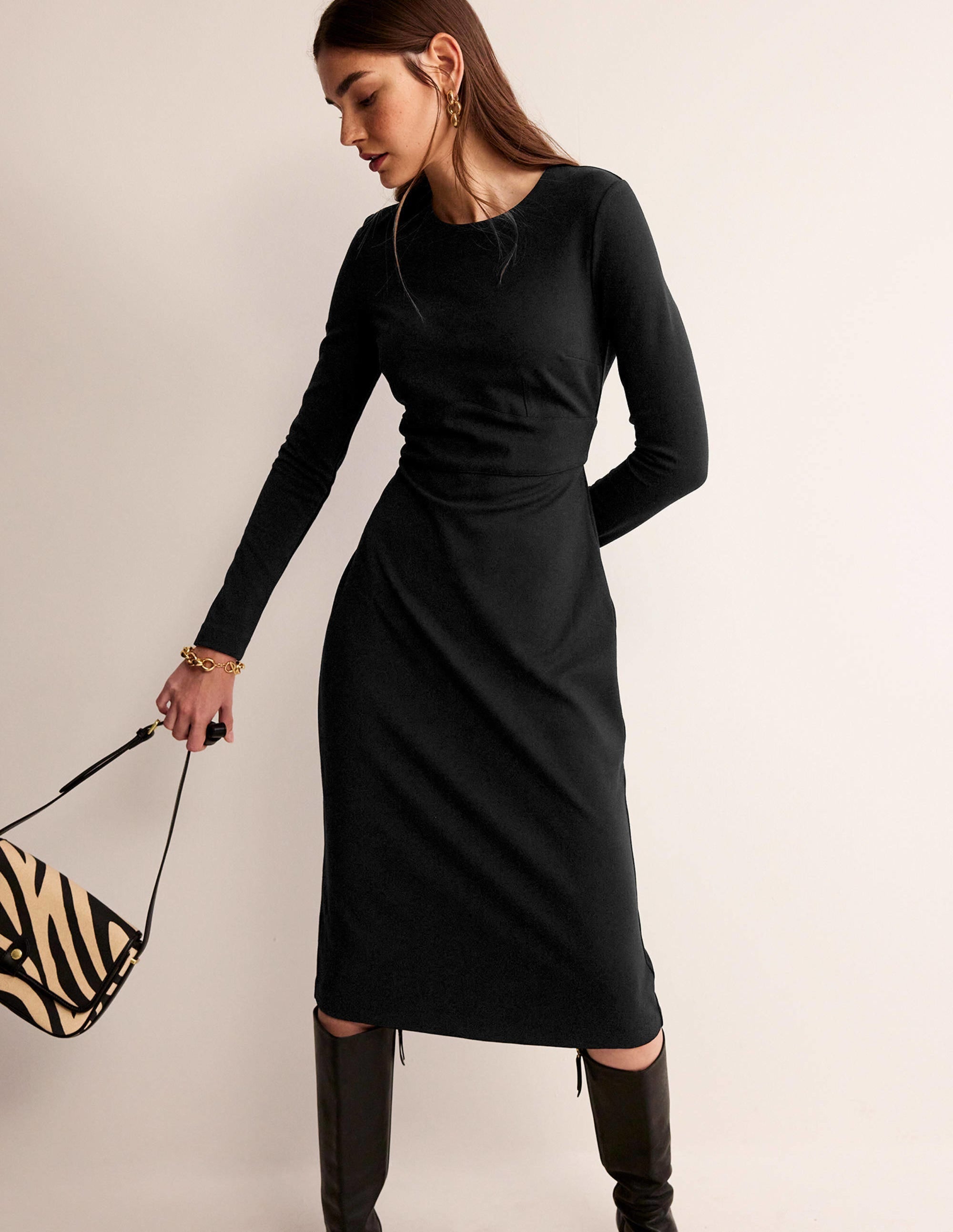 Nadia Ponte Midi Dress-Black - Image 1