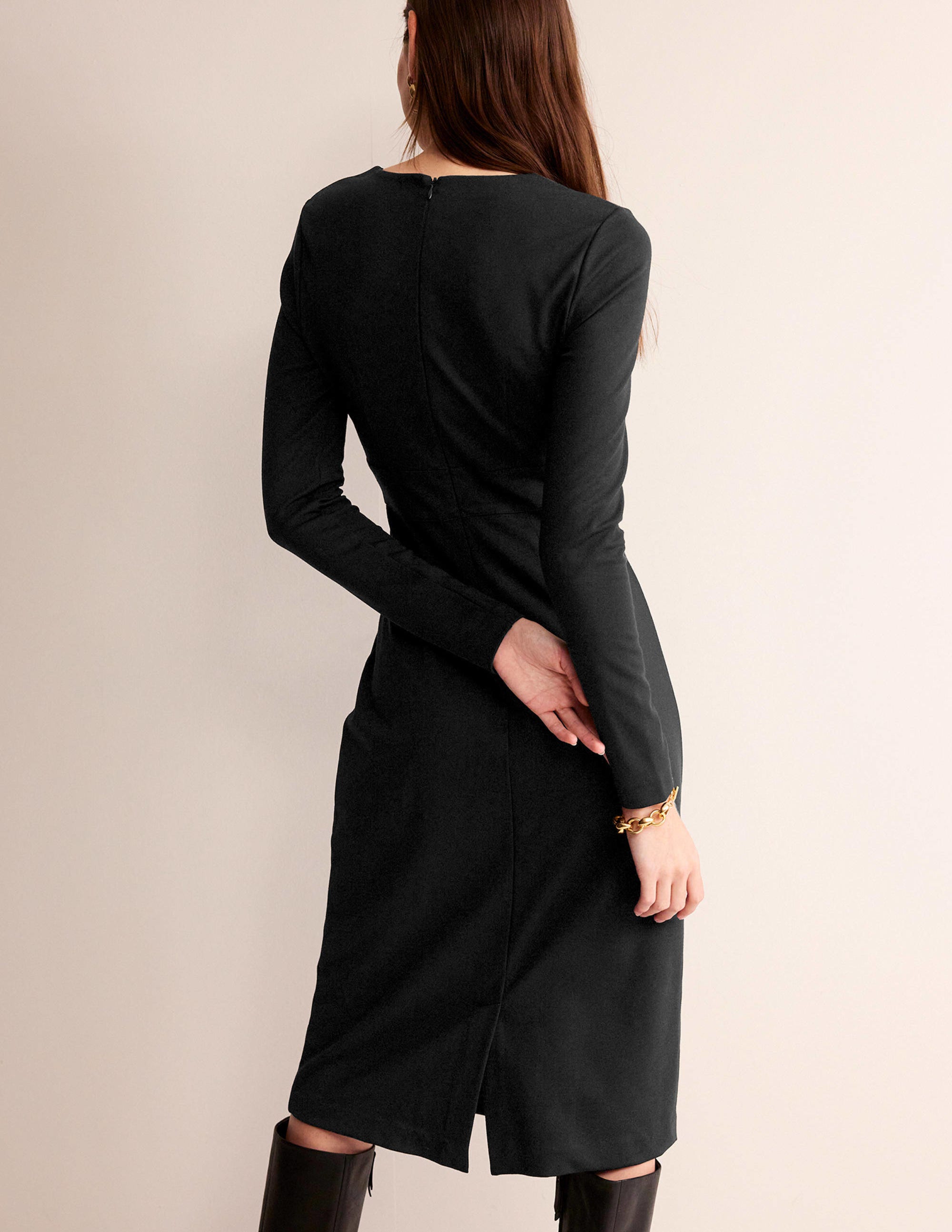 Nadia Ponte Midi Dress-Black - Image 3