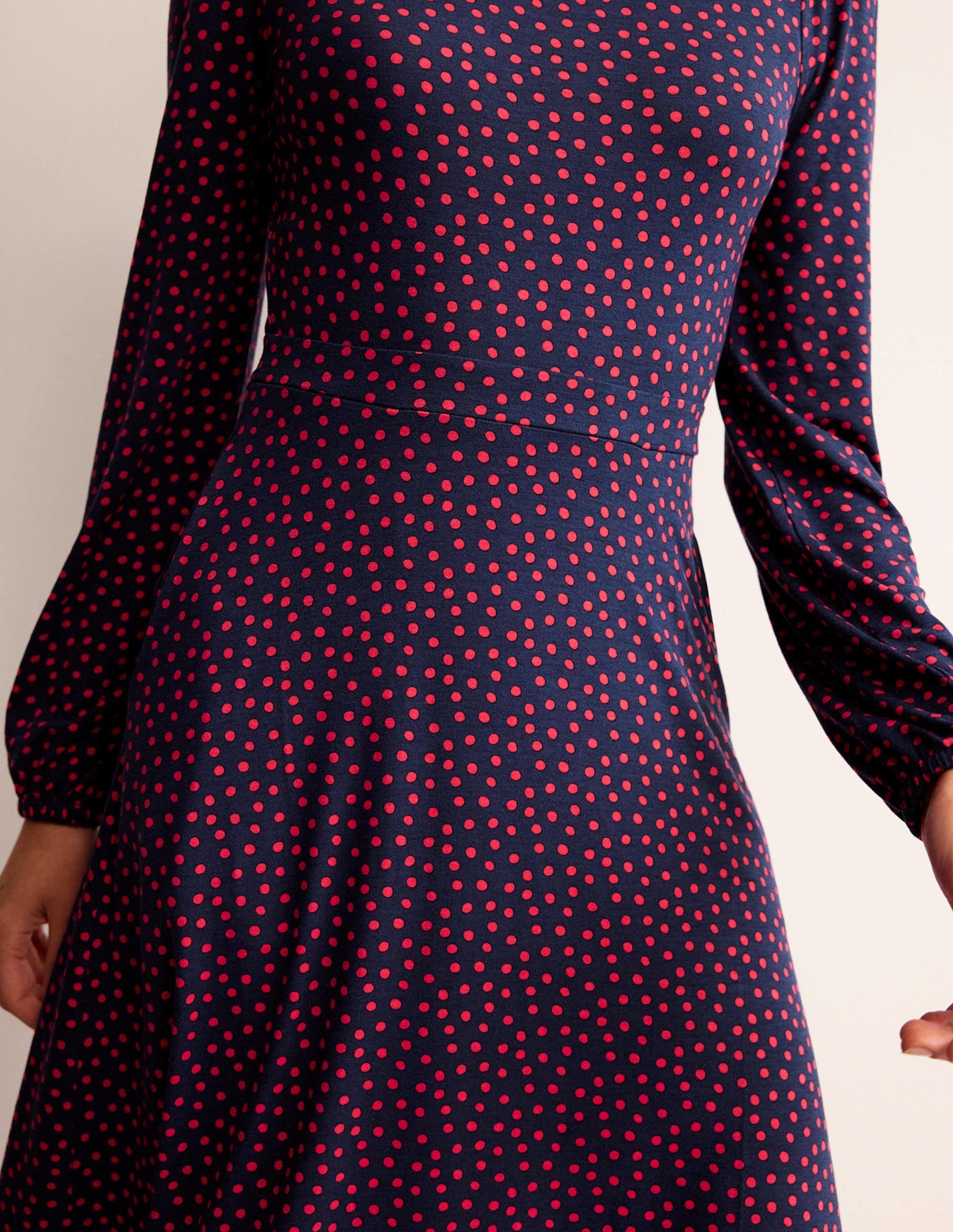 Camille Jersey Midi Dress-Pop Peony, Abstract Dot - Image 2
