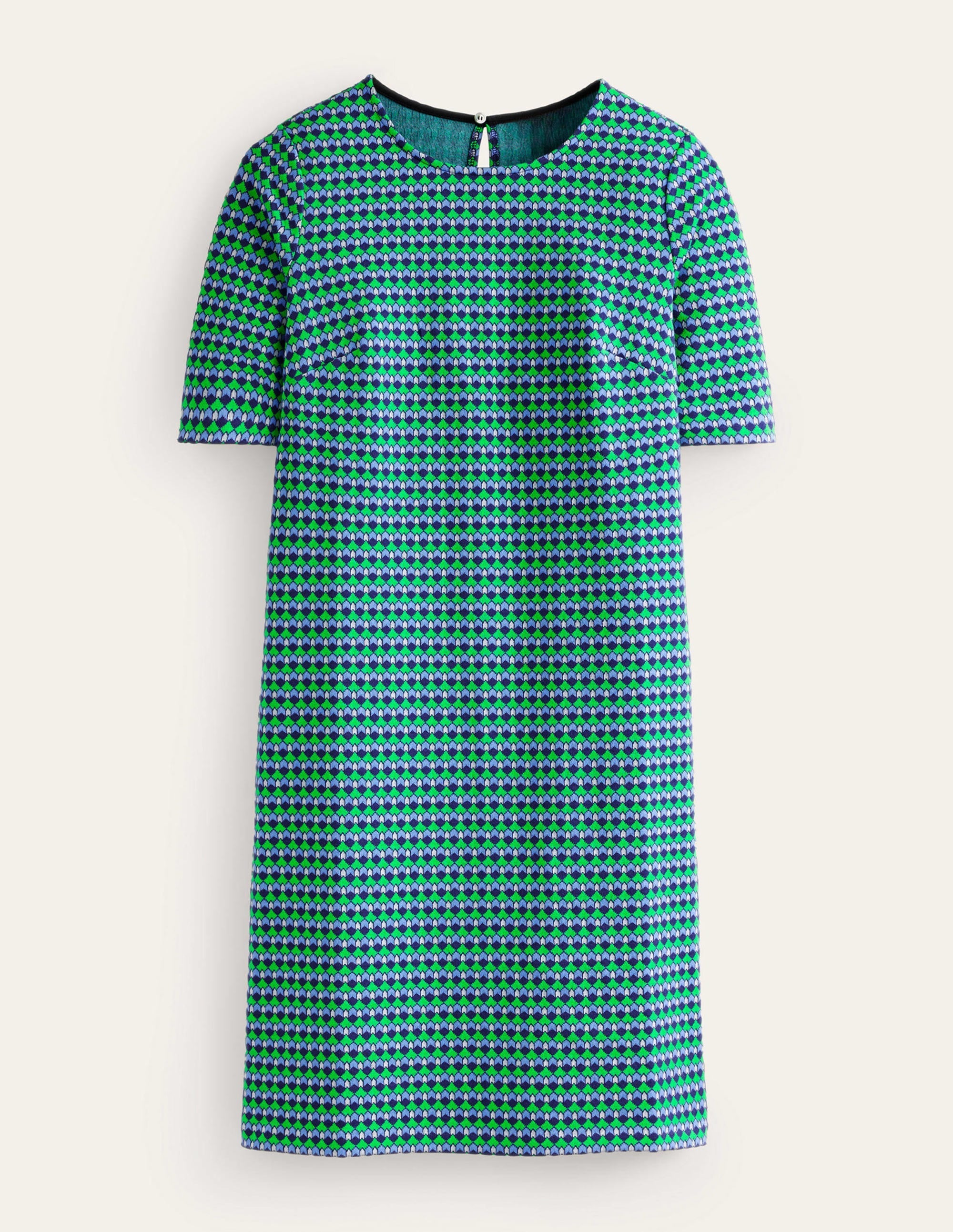 Ivy Jacquard Jersey Dress-Bright Green, Terrace Geo - Image 5
