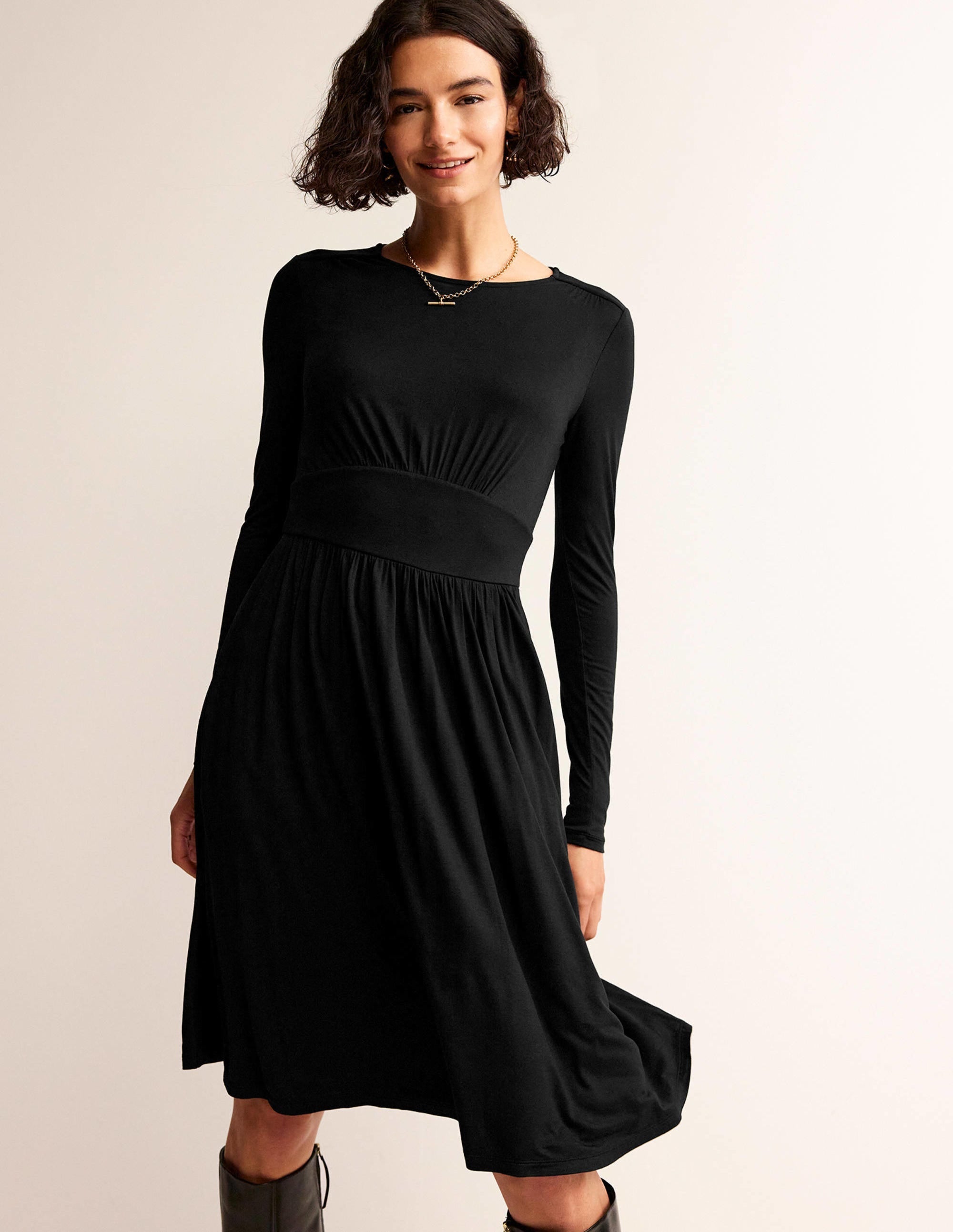 Thea Short Jersey Dress-Black - Image 1