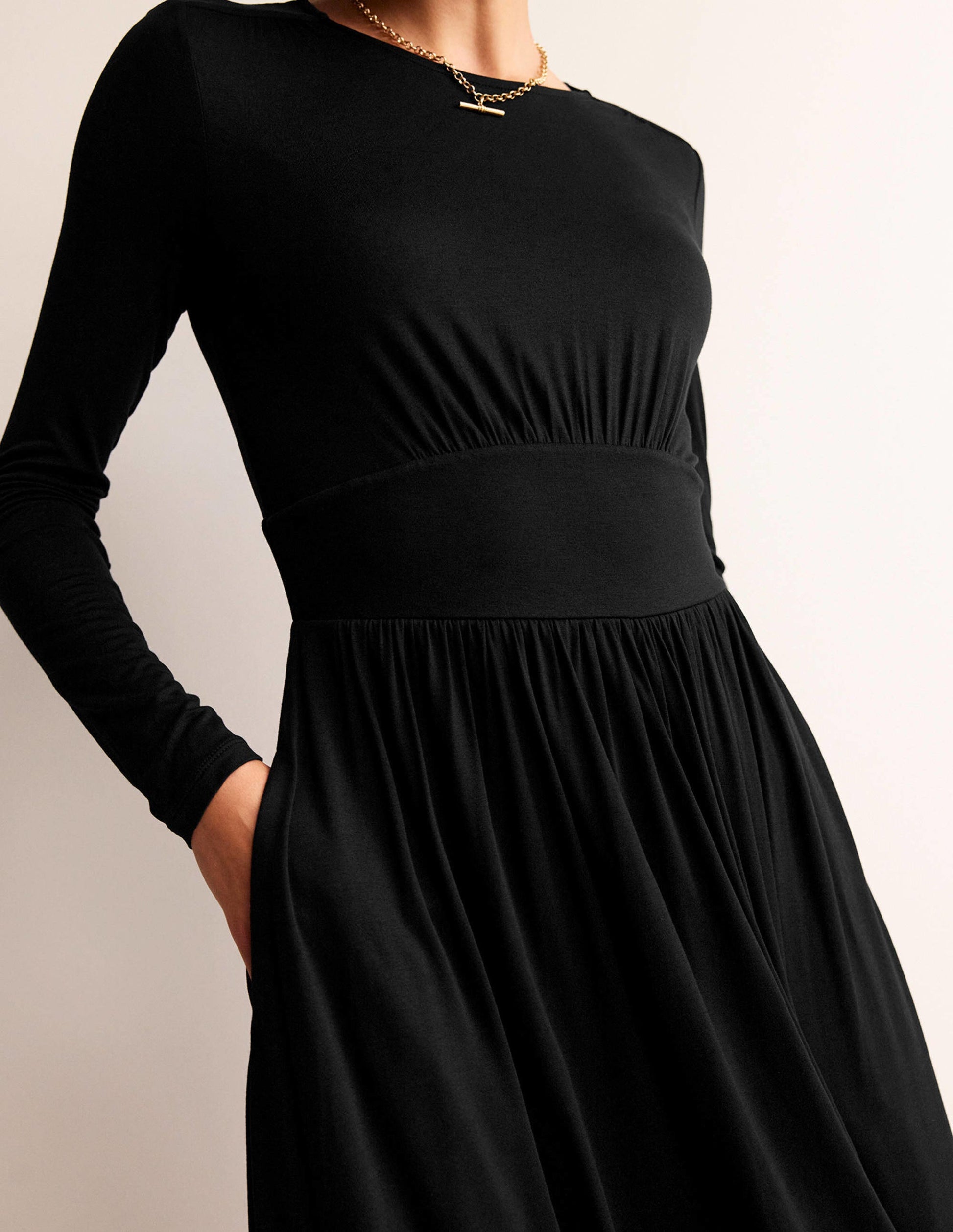 Thea Short Jersey Dress-Black-2