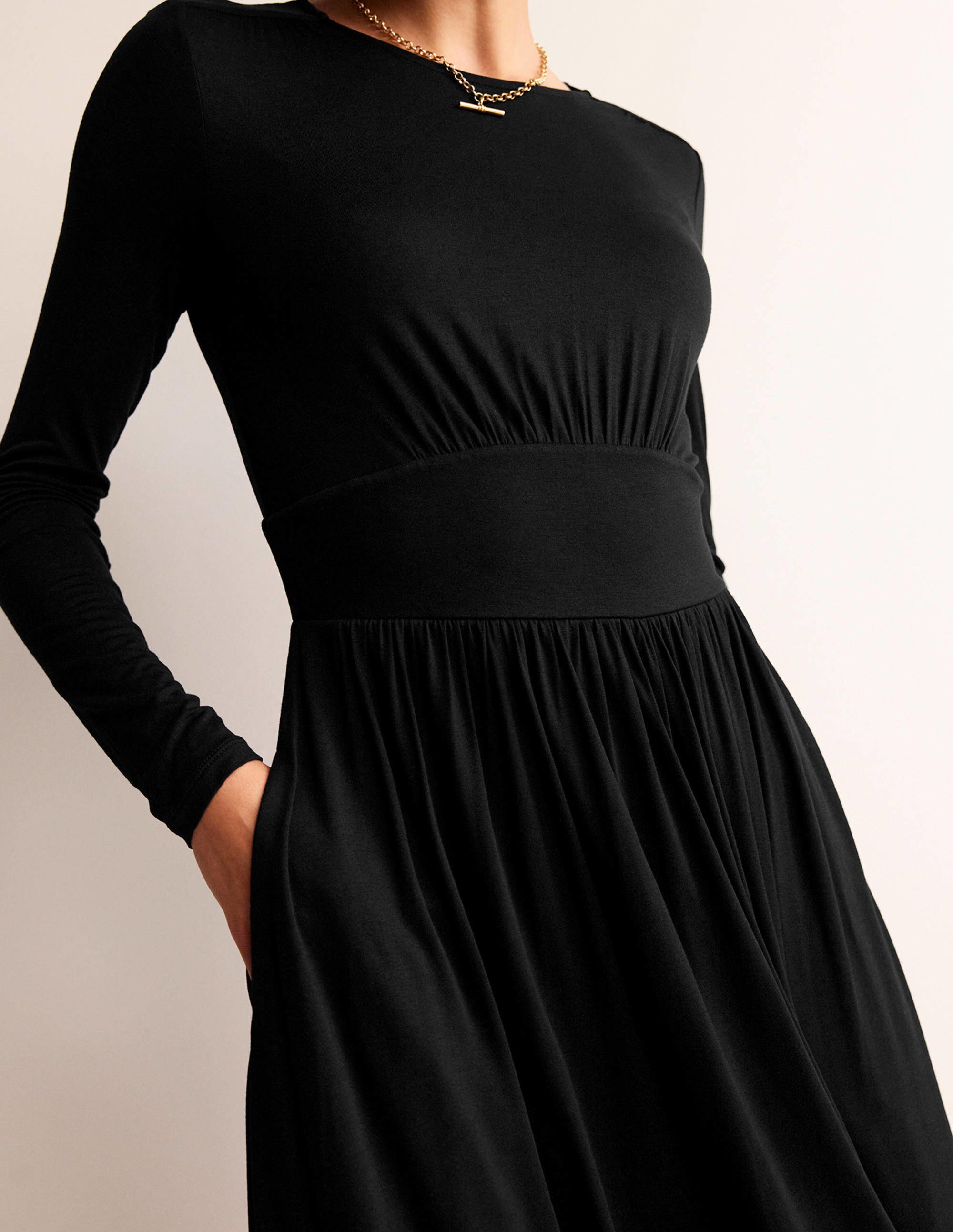 Thea Short Jersey Dress-Black - Image 2
