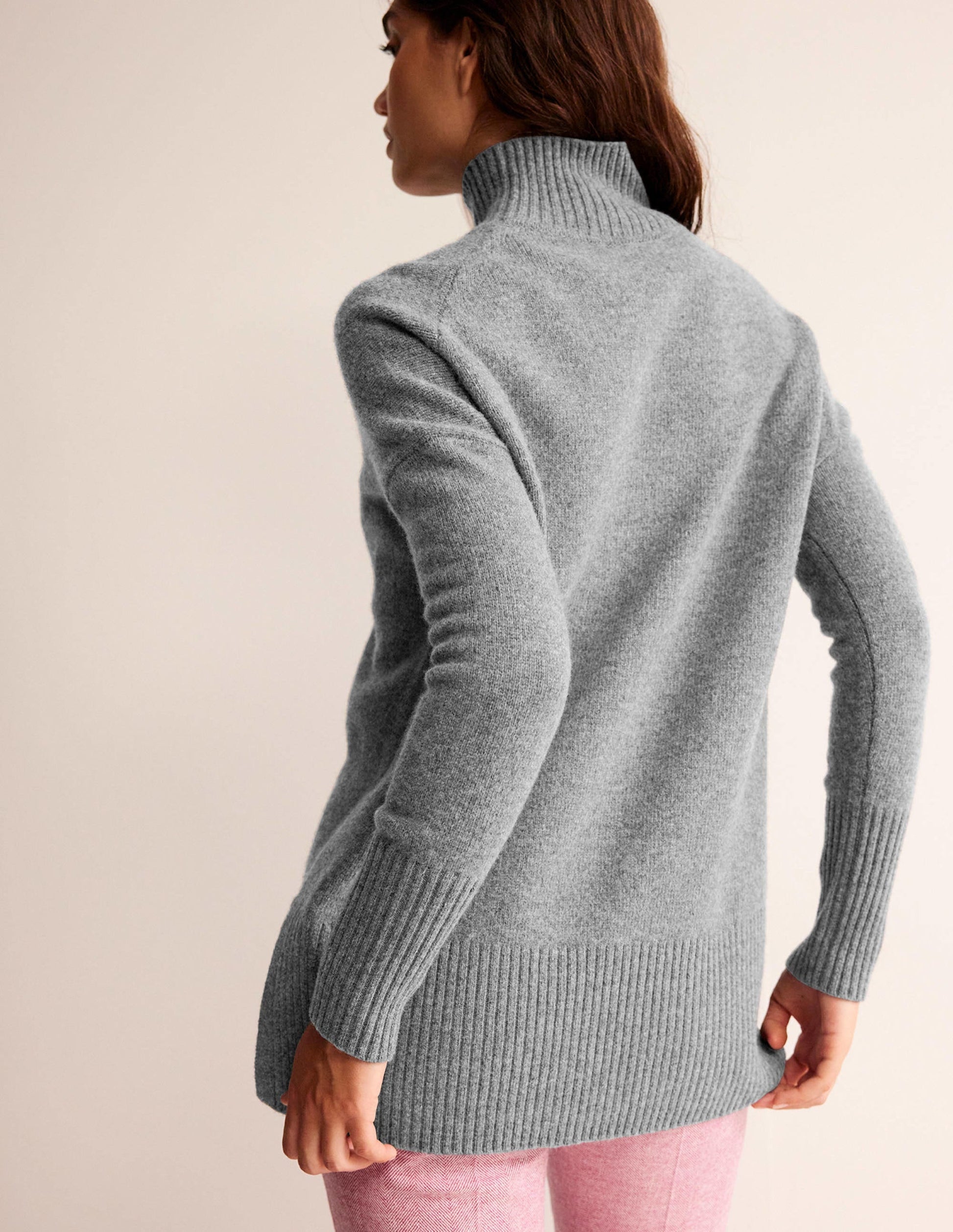 Jessica Oversized Jumper-Light Charcoal Melange-3