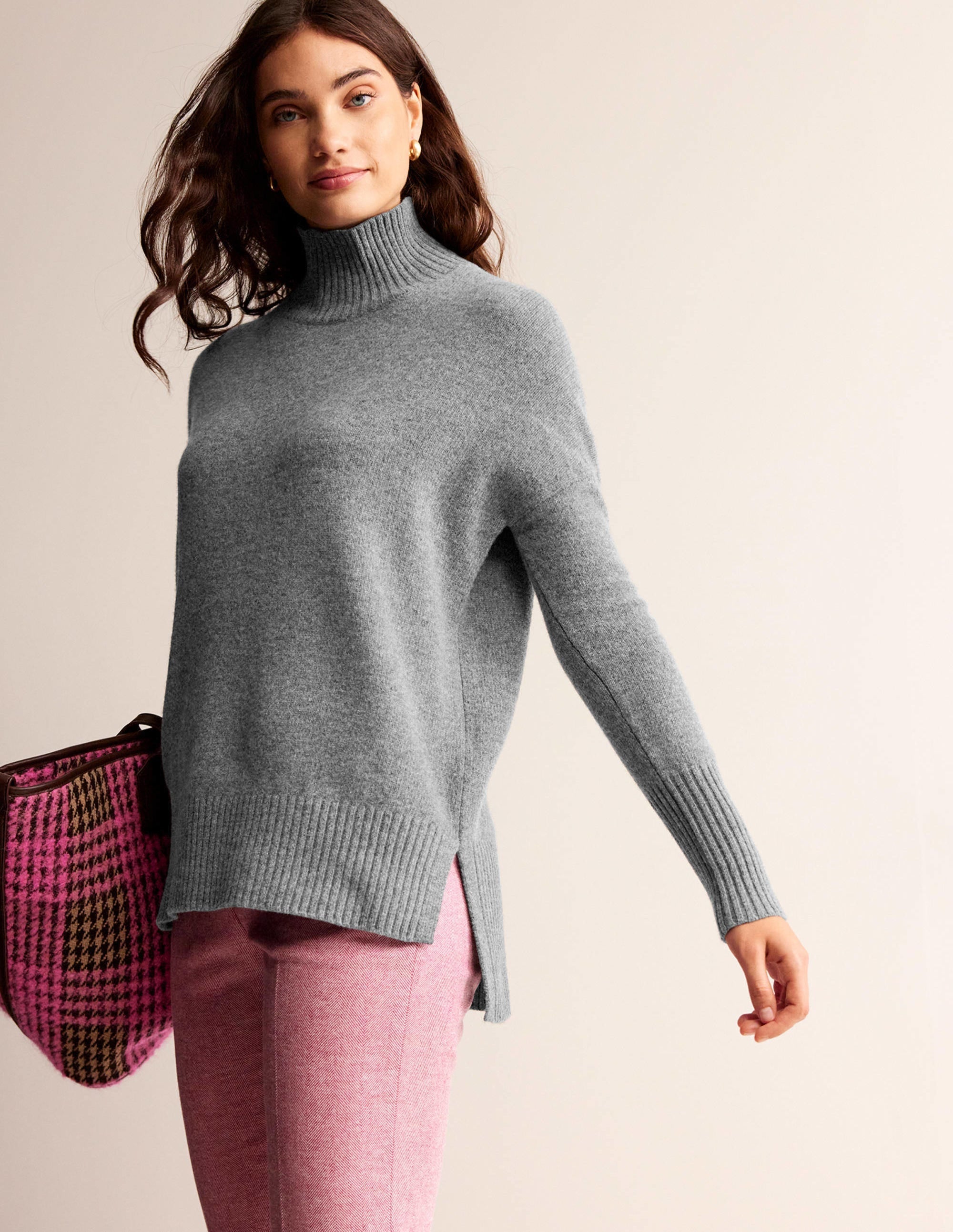 Jessica Oversized Jumper-Light Charcoal Melange - Image 4