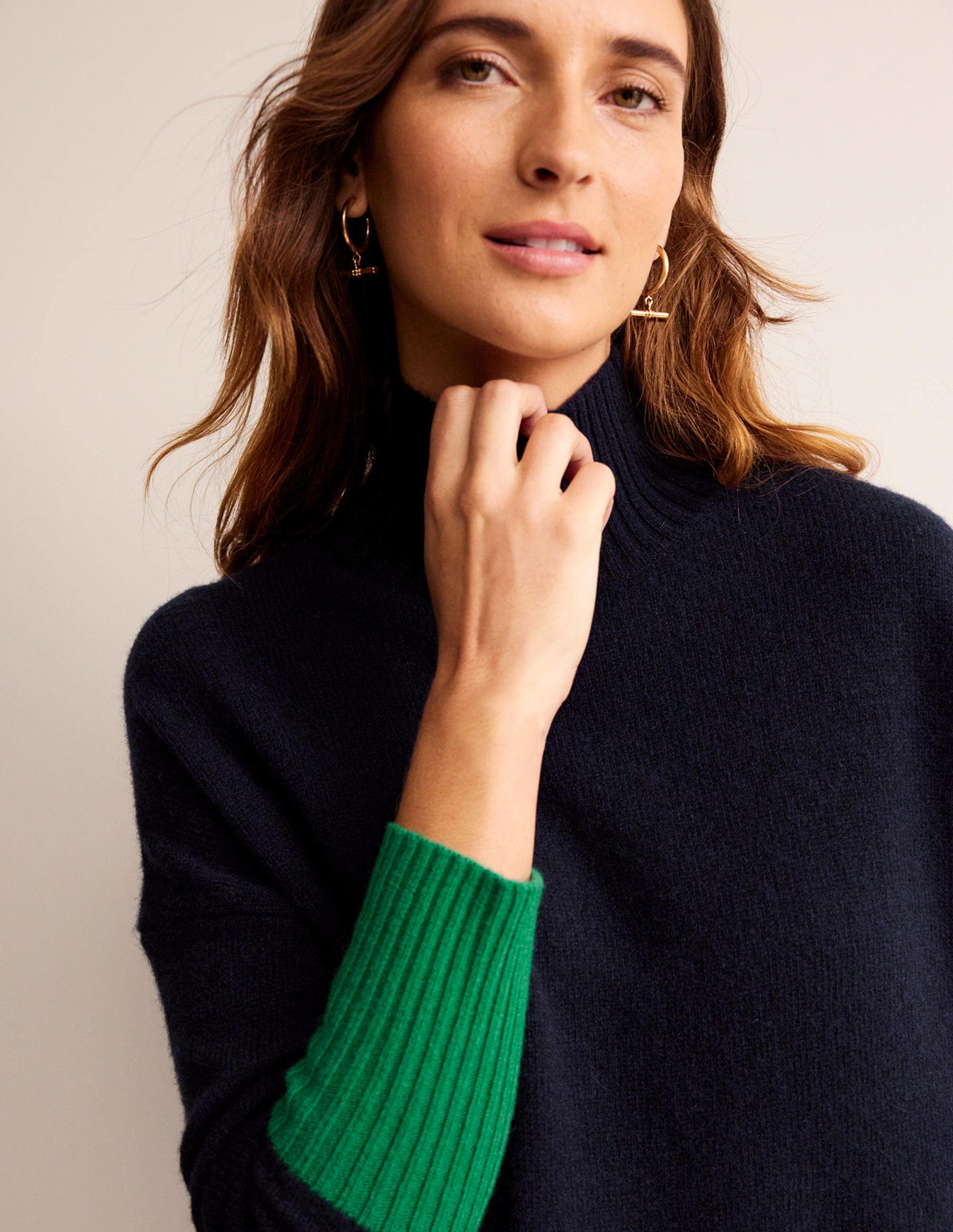 Jessica Oversized Jumper-Navy Colourblock-2