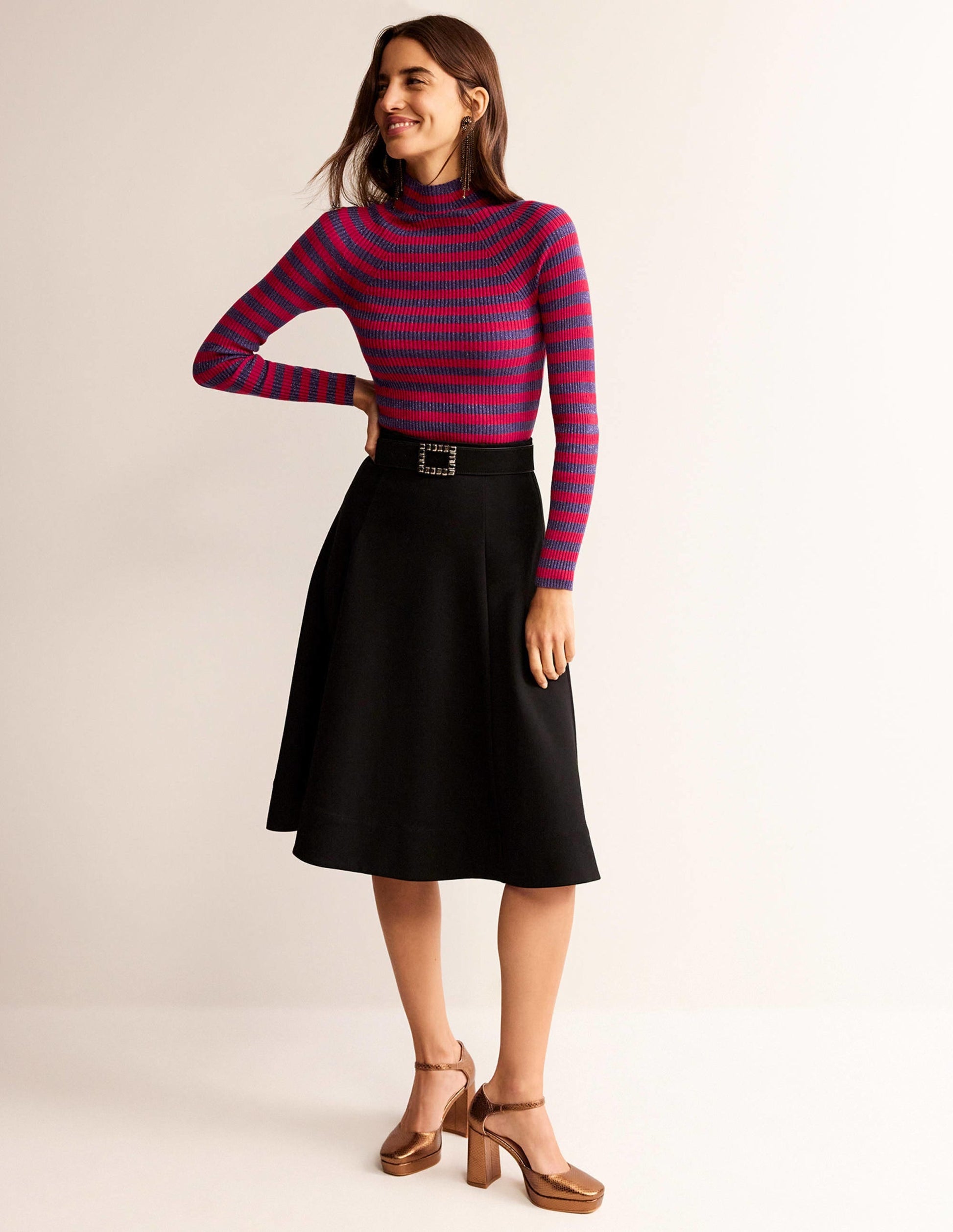 Matilda Sparkle Jumper-Rich Violet and Dark Red-4