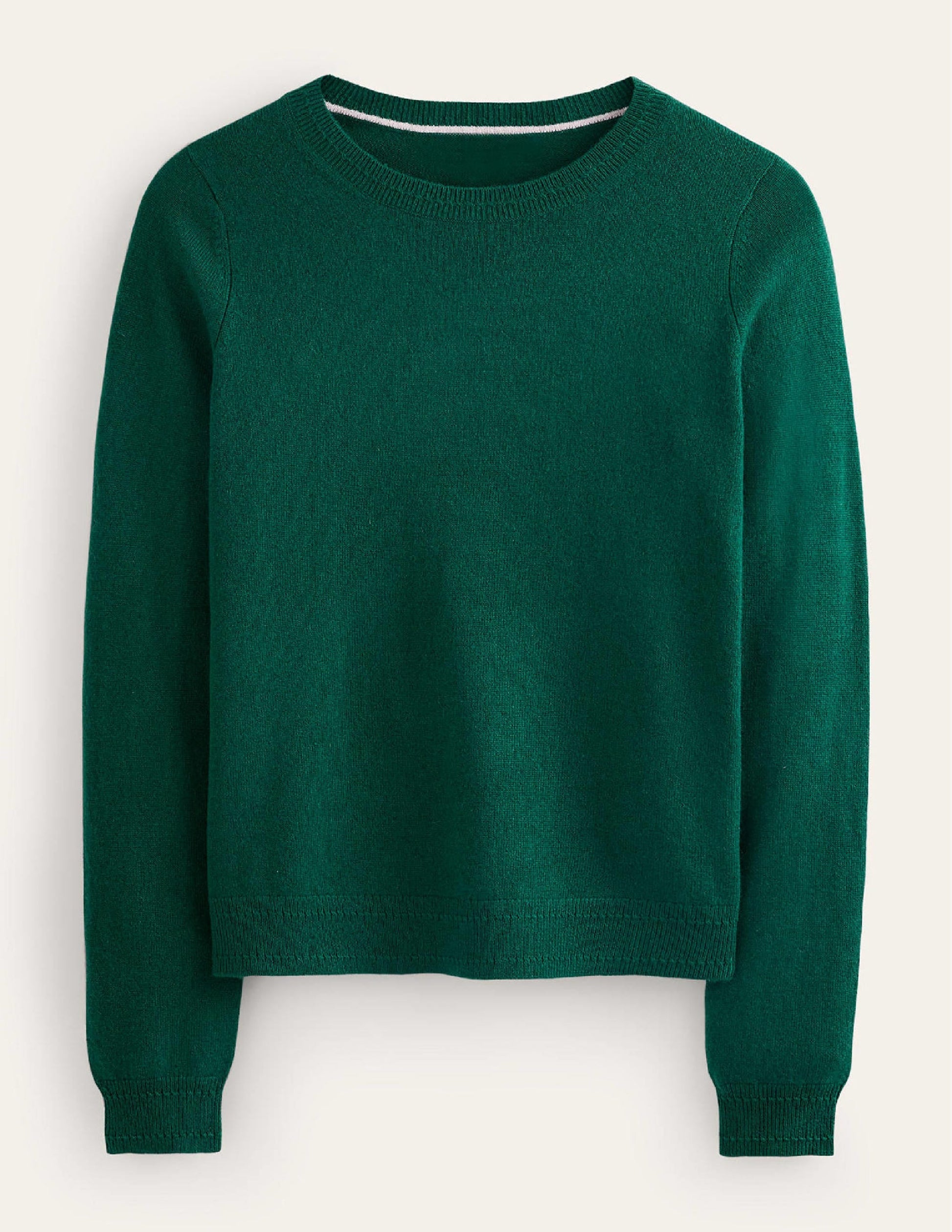 Eva Cashmere Crew Neck Jumper-Deep Forest-7