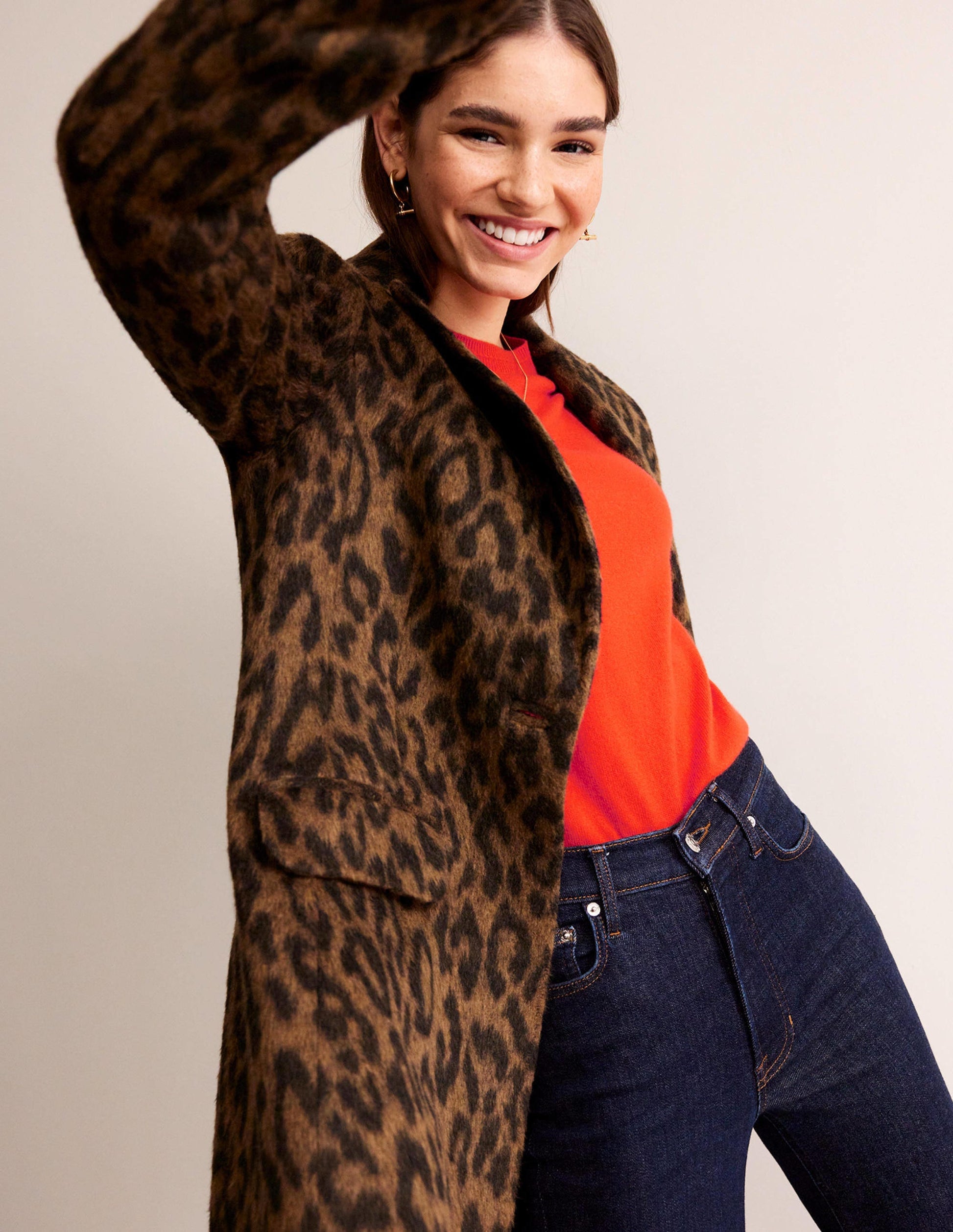 Eva Cashmere Crew Neck Jumper-Fiesta Orange-4