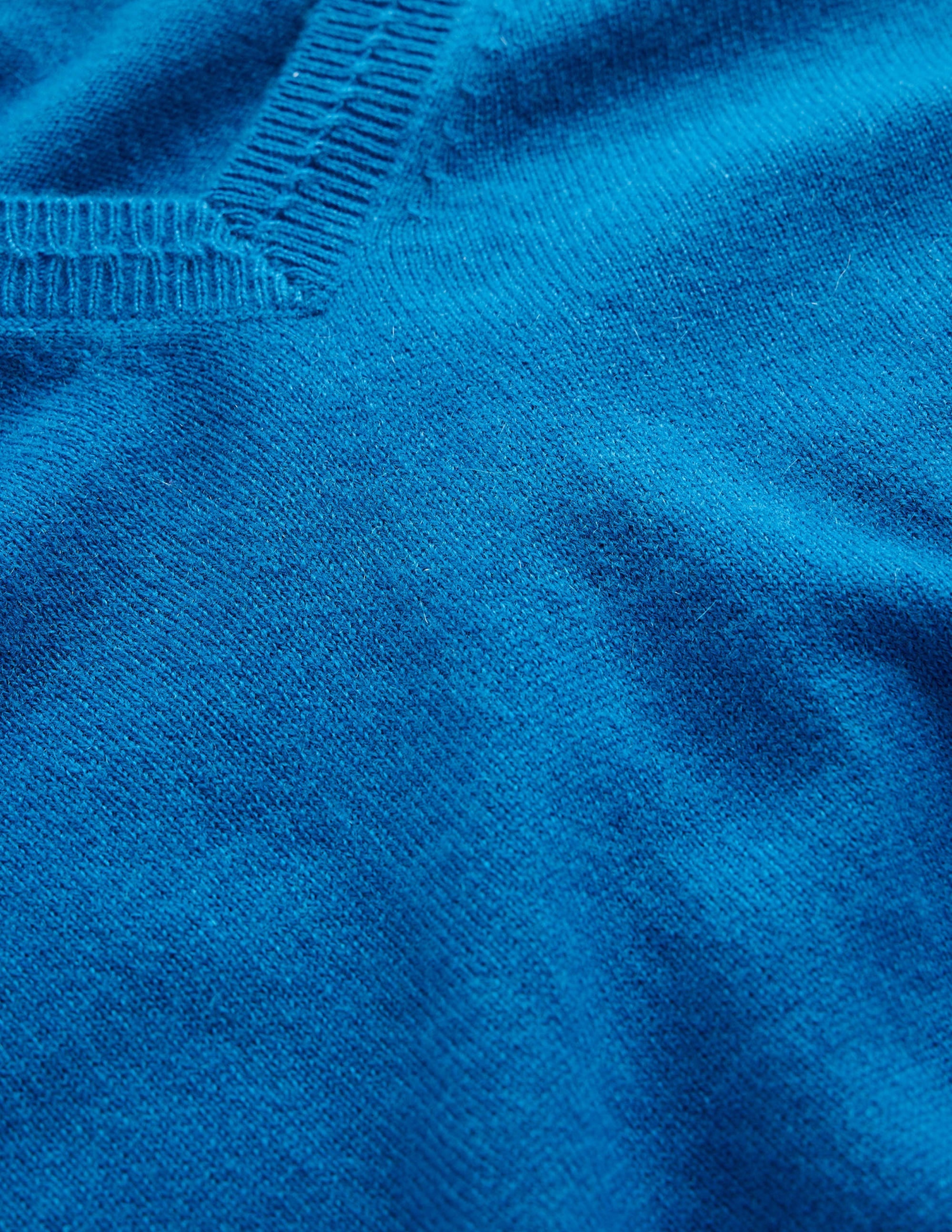 Eva Cashmere V-Neck Jumper-Cyan - Image 6