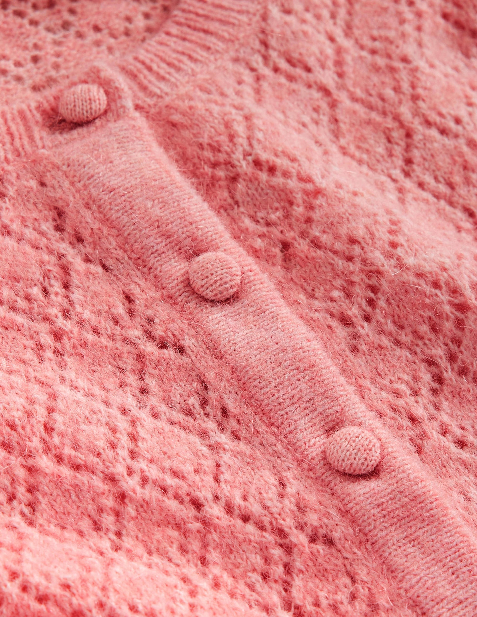 Fluffy Henley Pointelle Jumper-Dahlia Pink-6
