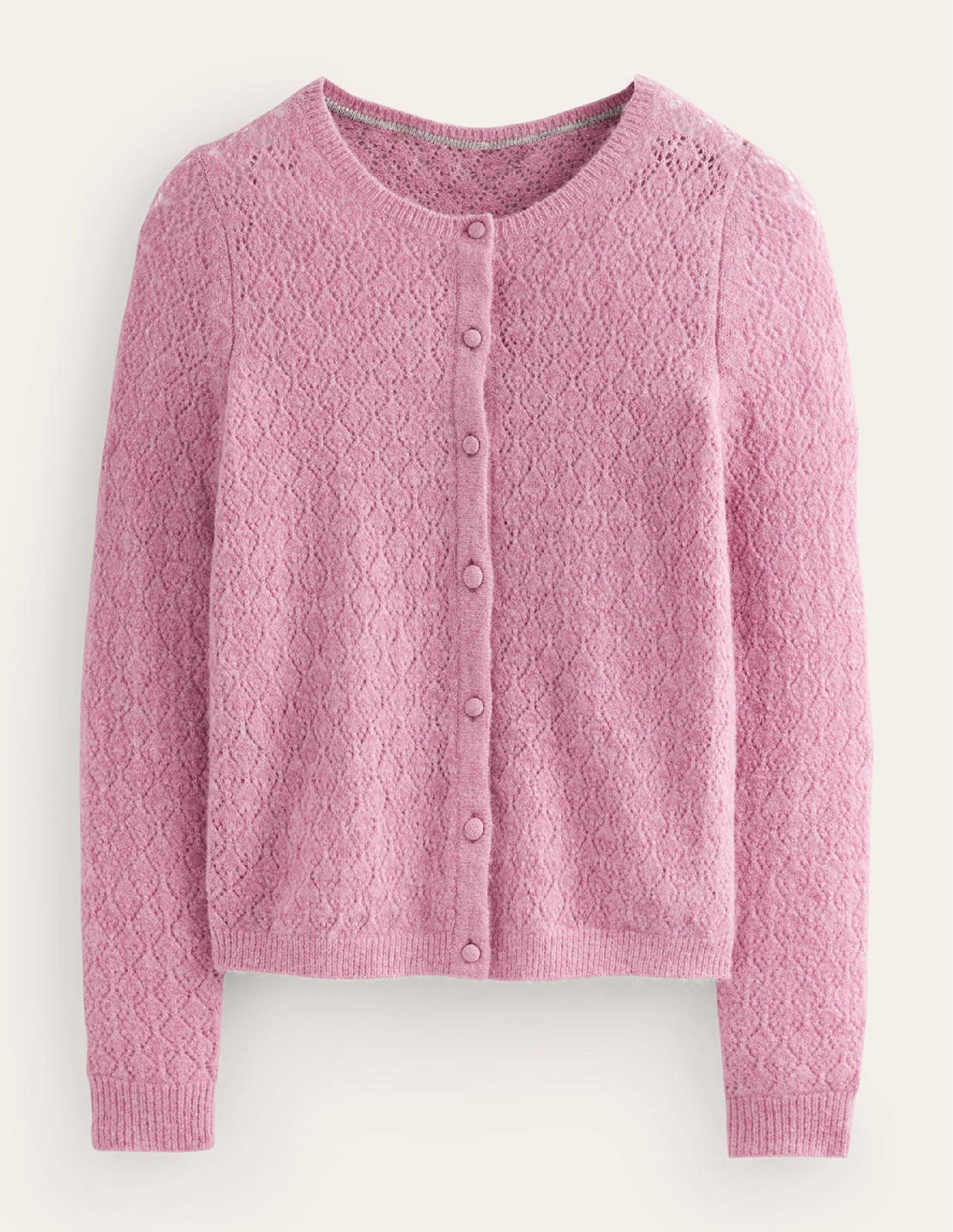 Fluffy Pointelle Cardigan-Strawberry Sherbet-11