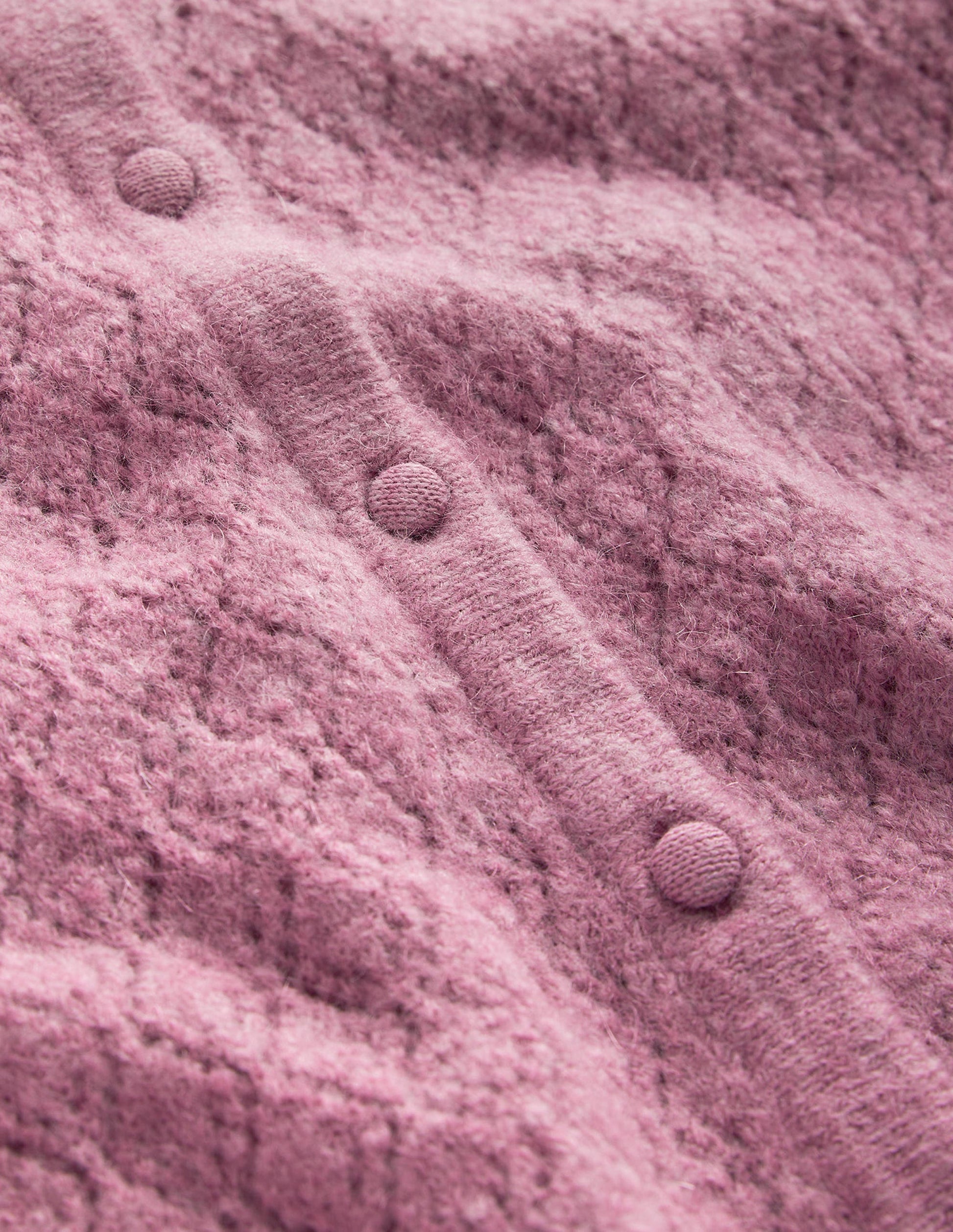 Fluffy Pointelle Cardigan-Strawberry Sherbet-12