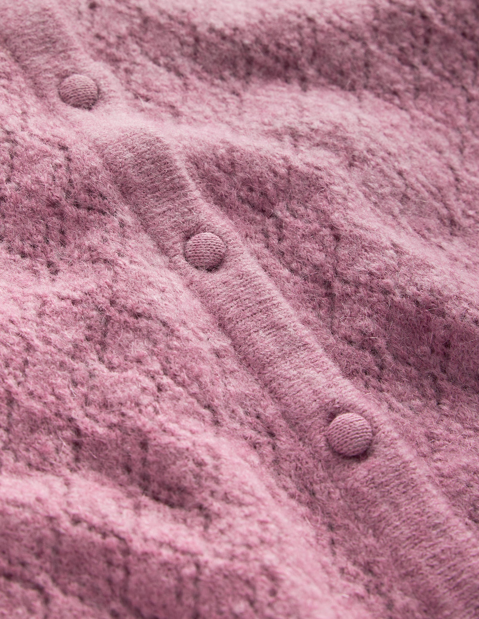 Fluffy Pointelle Cardigan-Strawberry Sherbet - Image 12