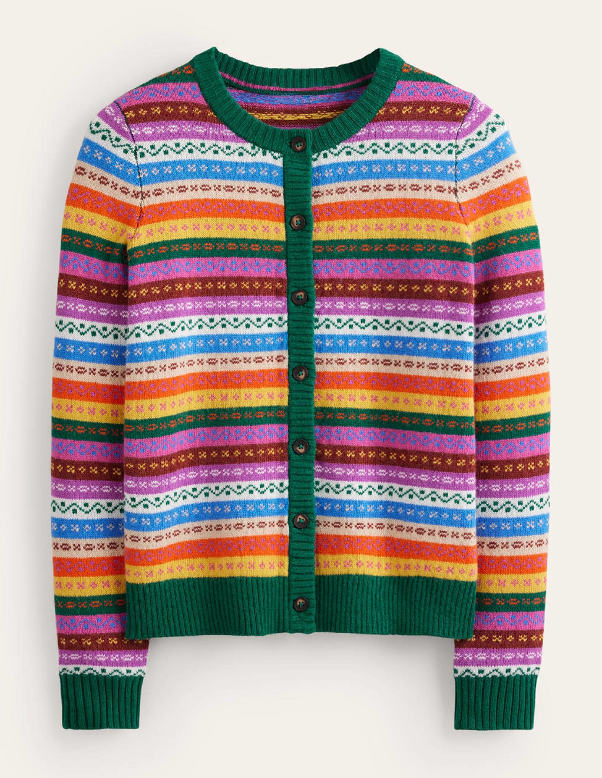 Edie Fair Isle Cardigan-Rainbow Fair Isle - Image 6