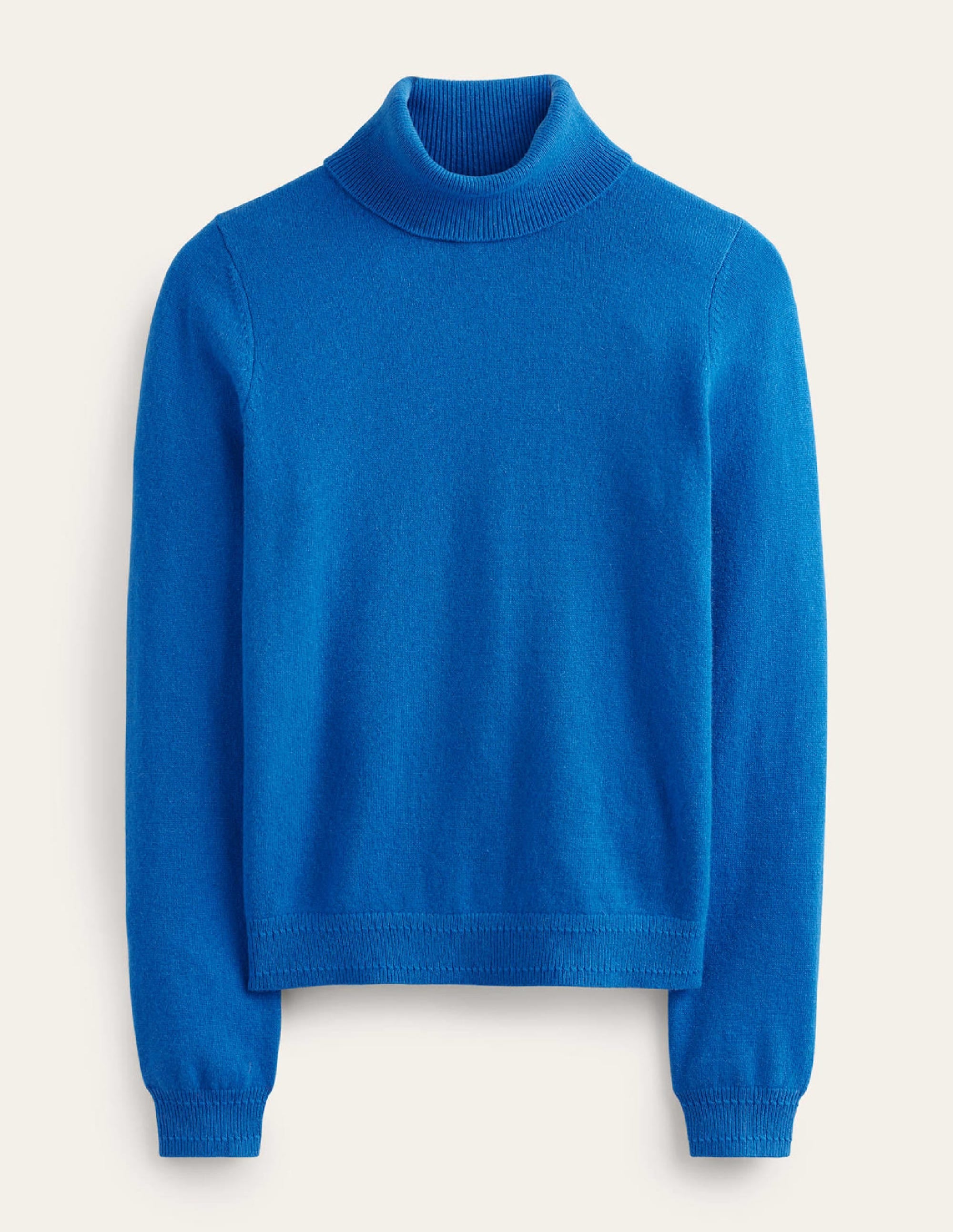 Eva Cashmere Roll Neck Jumper-Cyan - Image 5