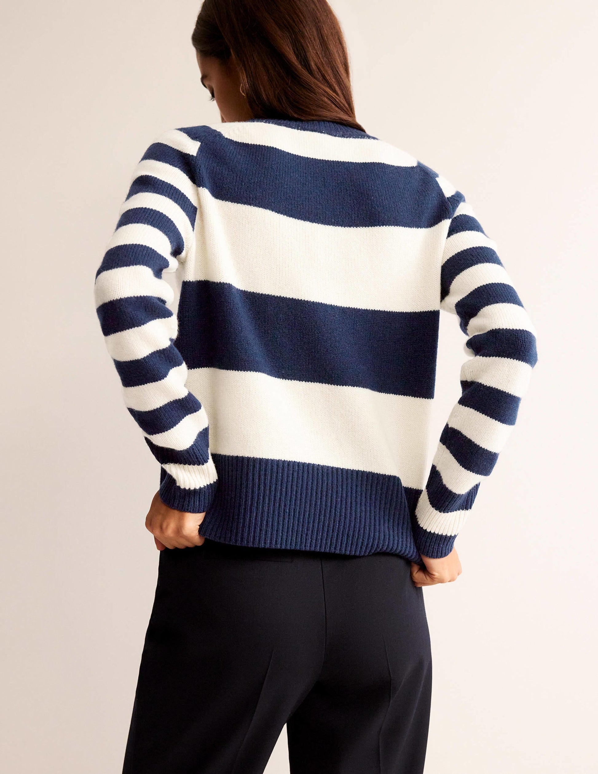 Olivia Merino Jumper-Navy and Ivory-3