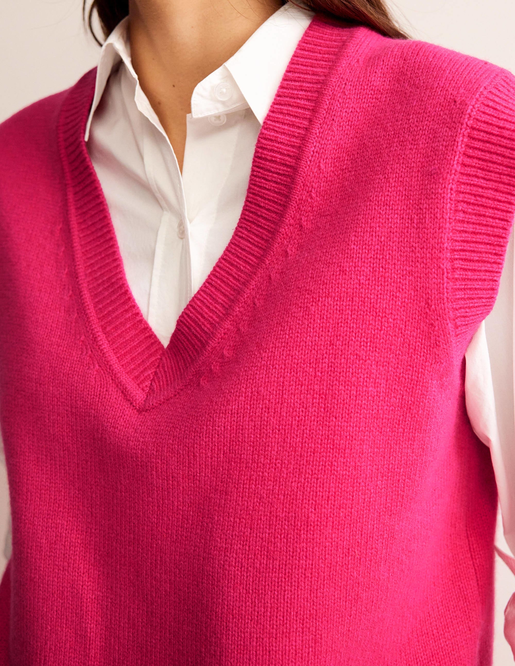 Olivia Merino Tank-Vibrant Pink - Image 2