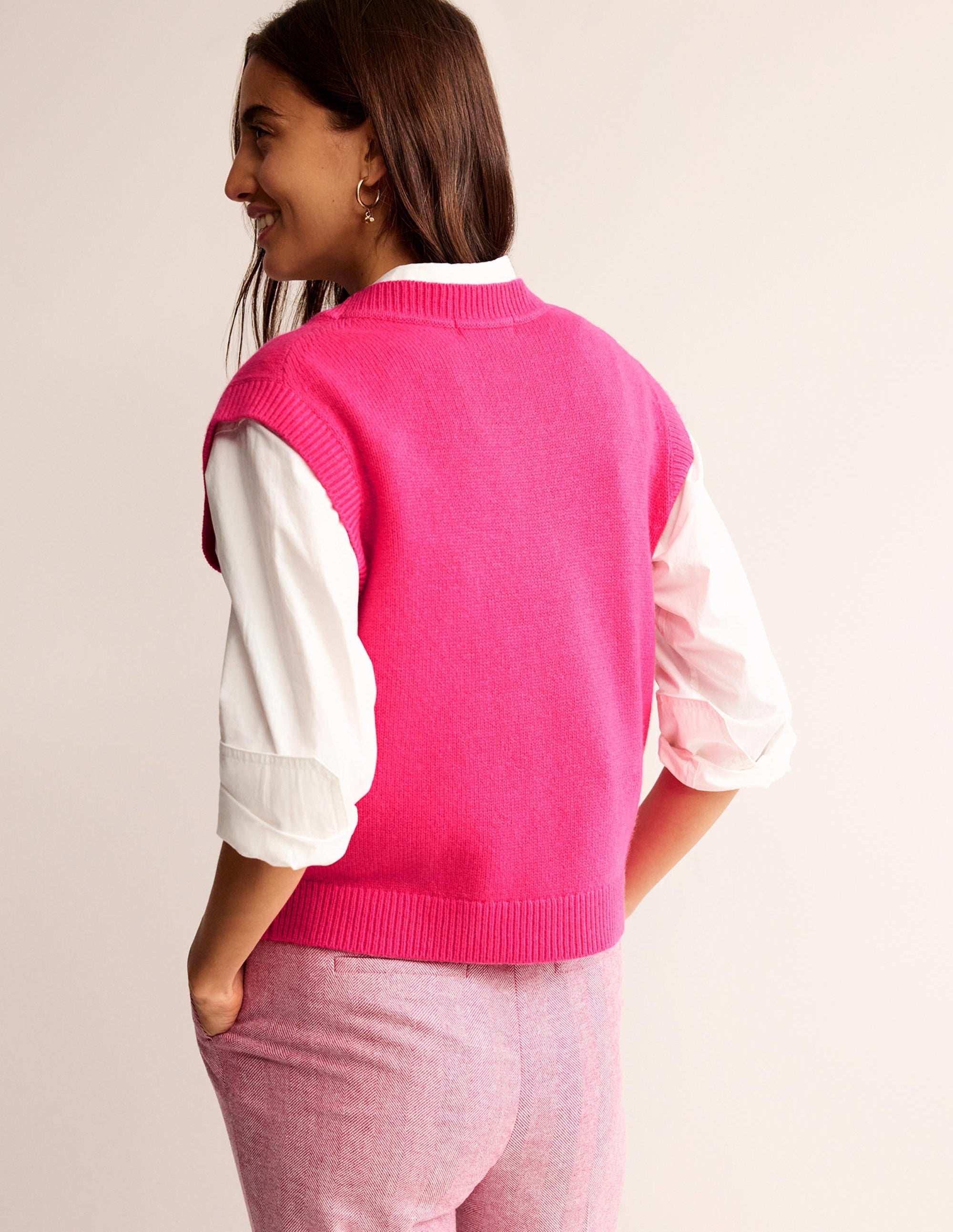 Olivia Merino Tank-Vibrant Pink - Image 3