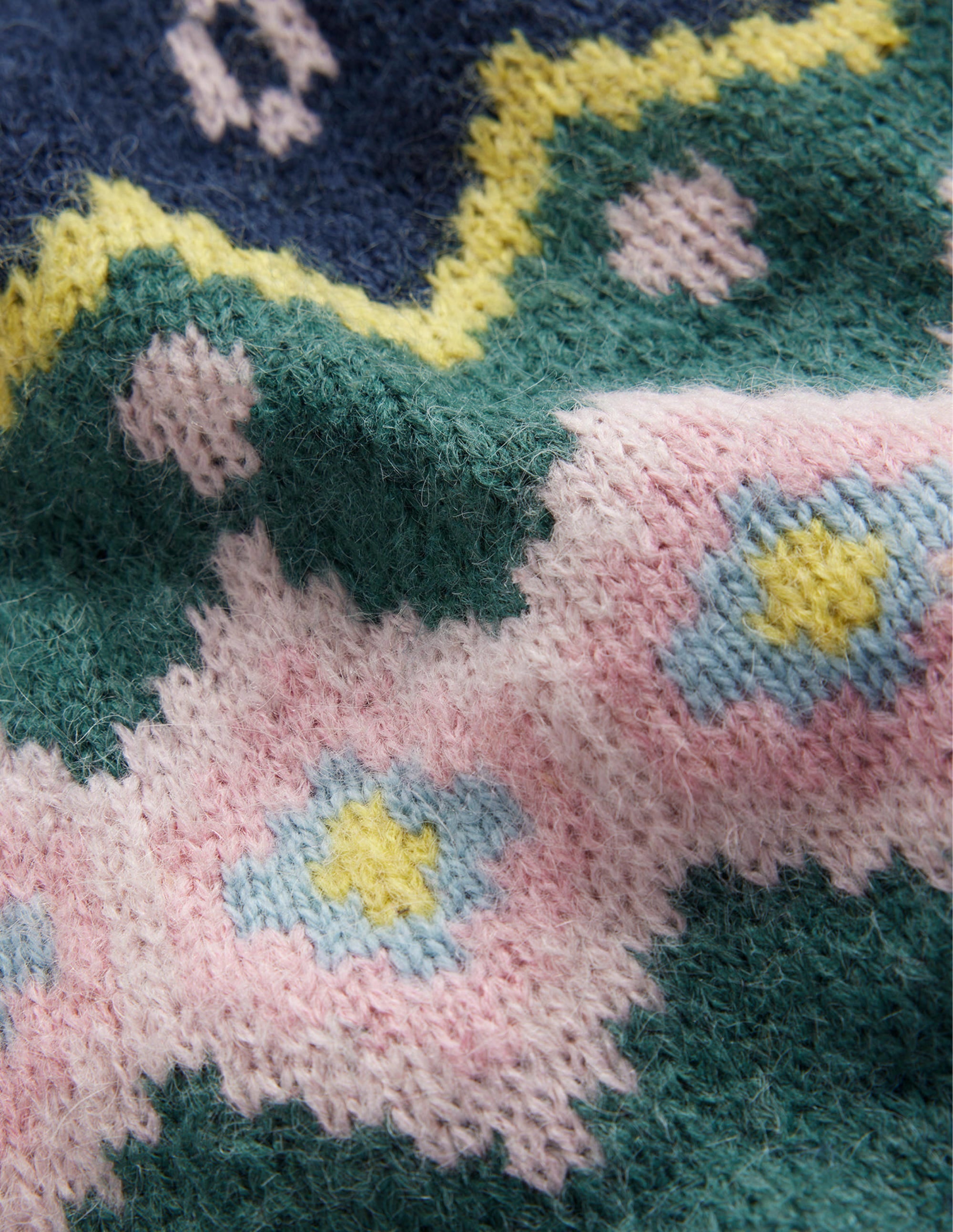 Hettie Fluffy Fair Isle Jumper-Green Smoke Fair Isle - Image 7