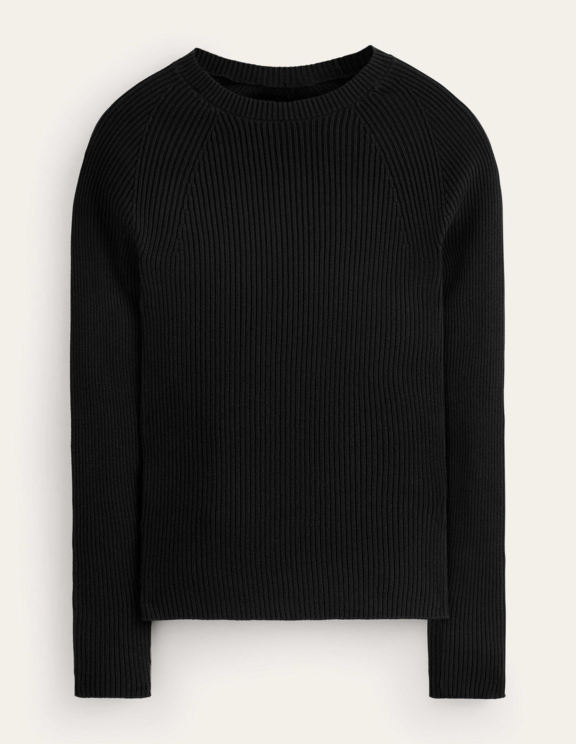 Ribbed Cotton Jumper-Black-5
