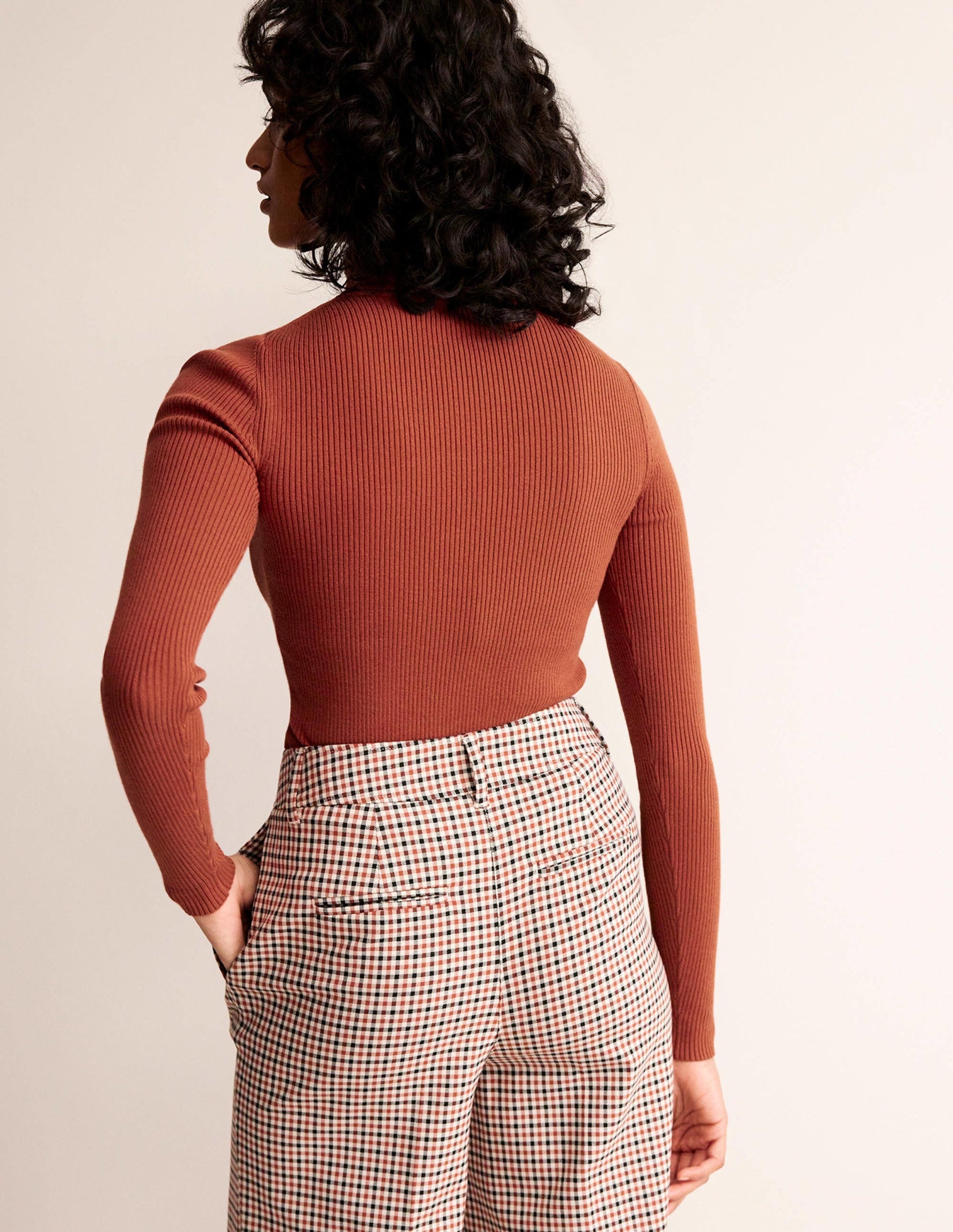 Catriona Roll Neck Jumper-Chestnut Brown-3