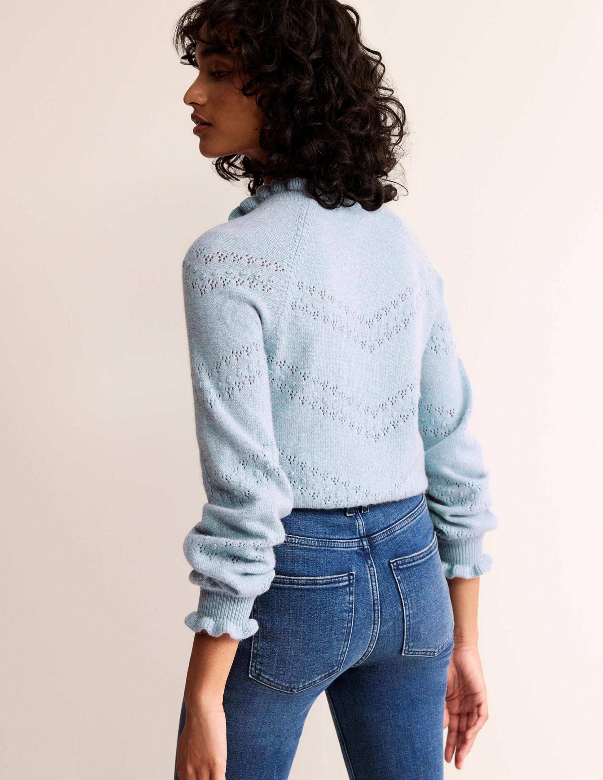 Floral-Embroidered Cardigan-Blue Pebble-3