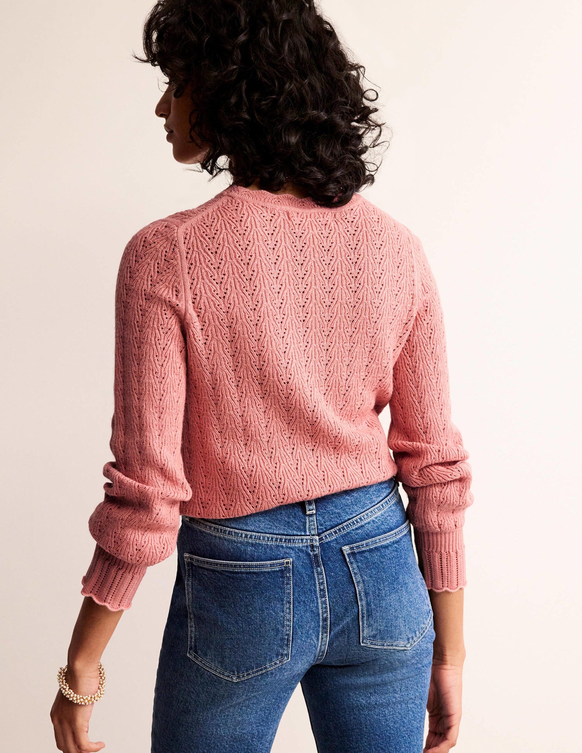Pointelle Stitch Jumper-Rosetta Blush-3