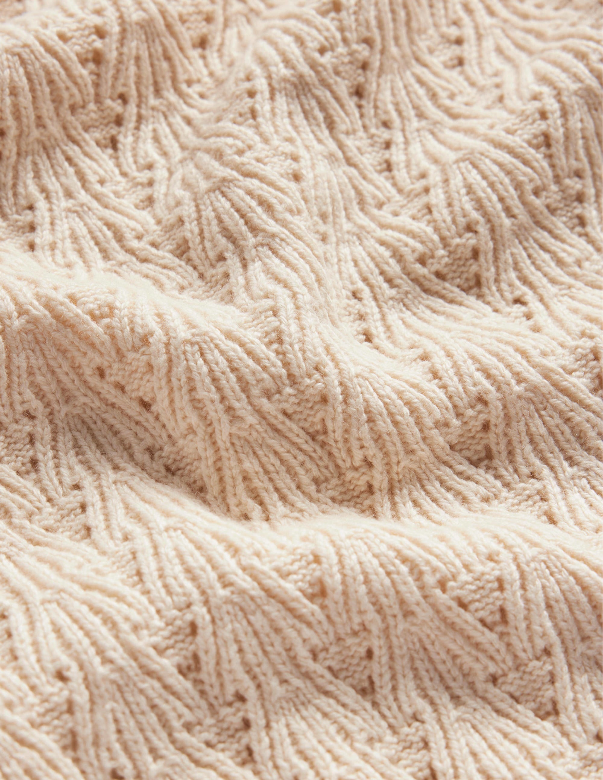 Pointelle Stitch Jumper-Warm Ivory - Image 7
