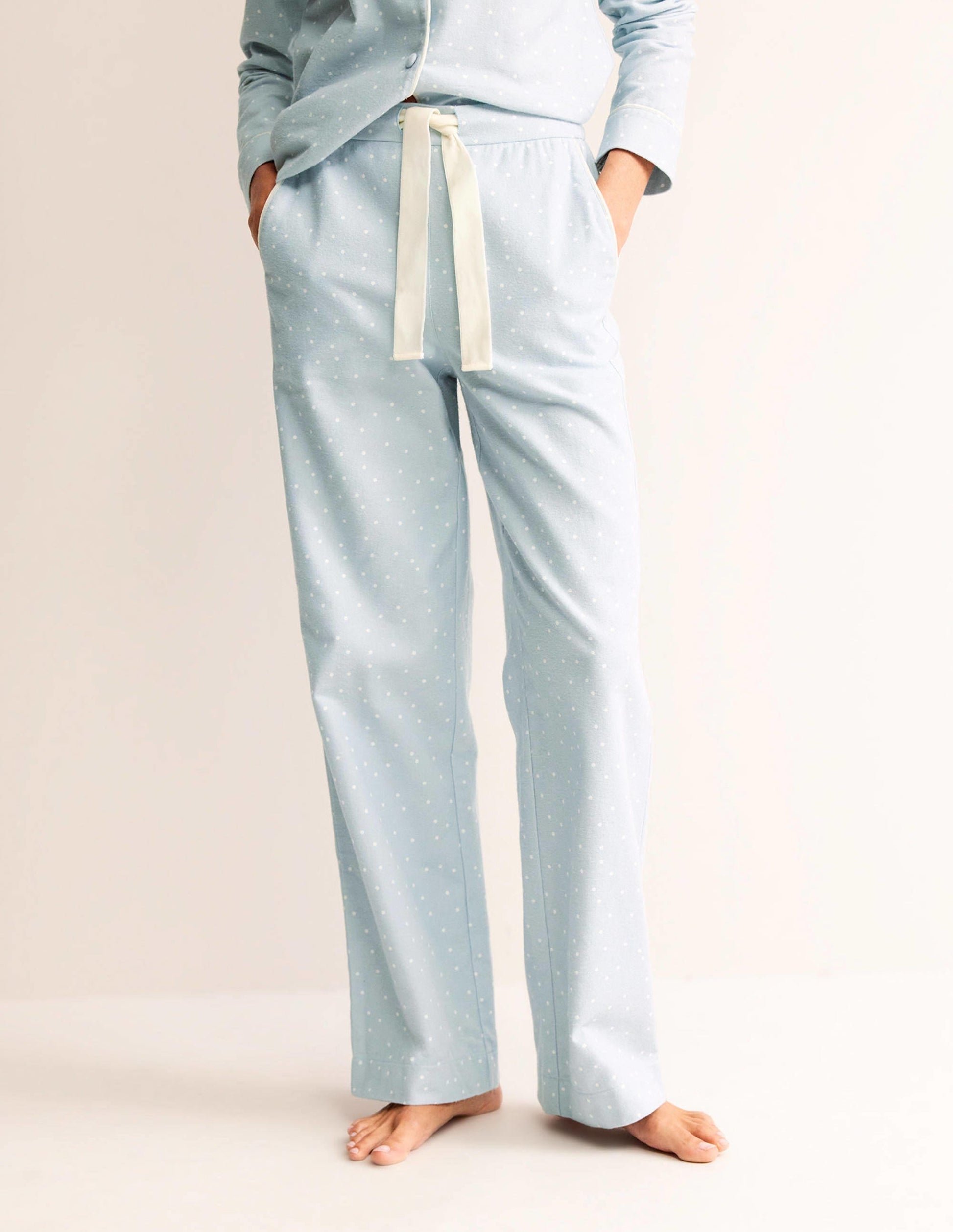 Brushed Cotton Pyjama Trousers-Surf, Spaced Dotty-4