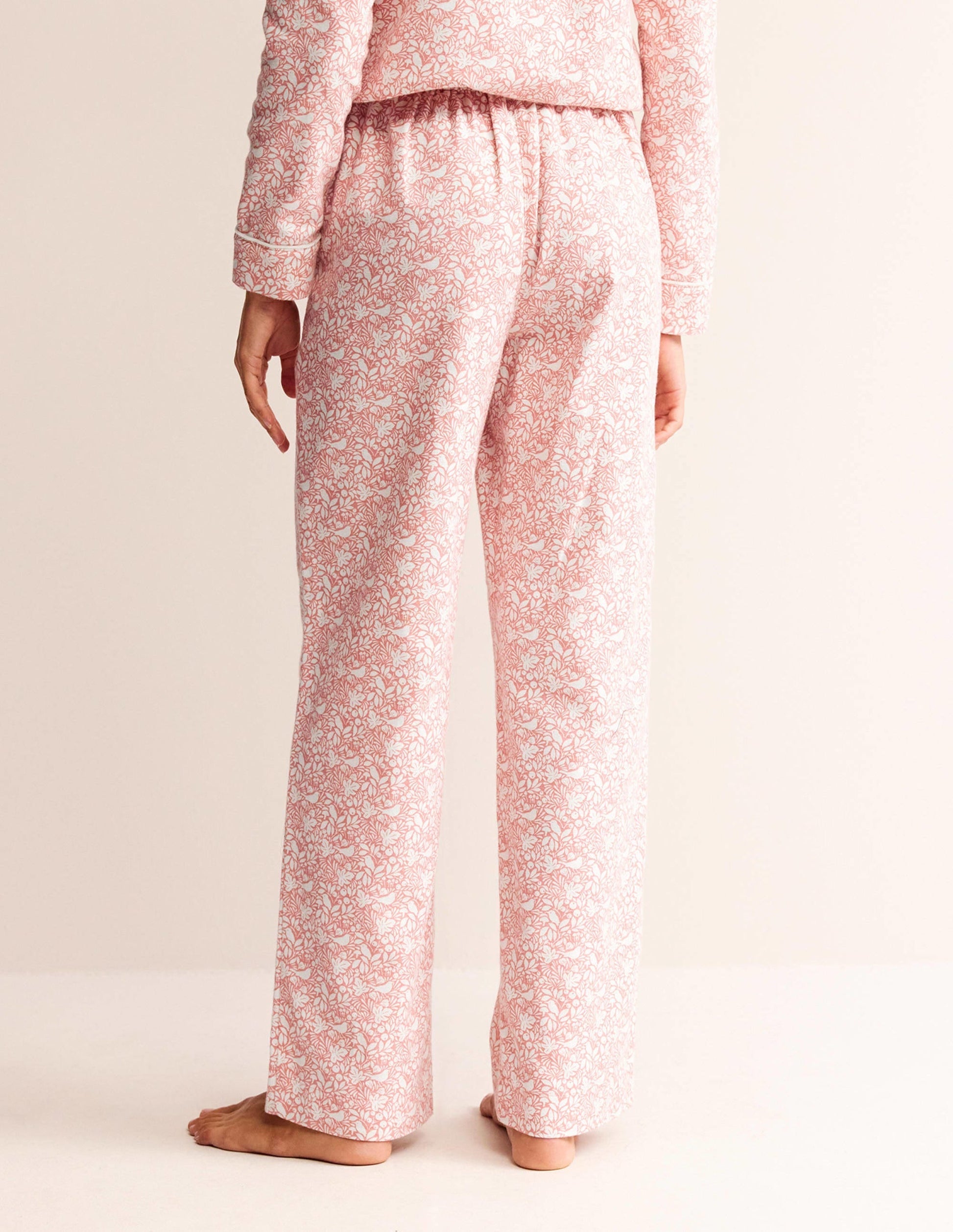 Brushed Cotton Pyjama Trousers-Rosette Blush, Forest Meadow-4